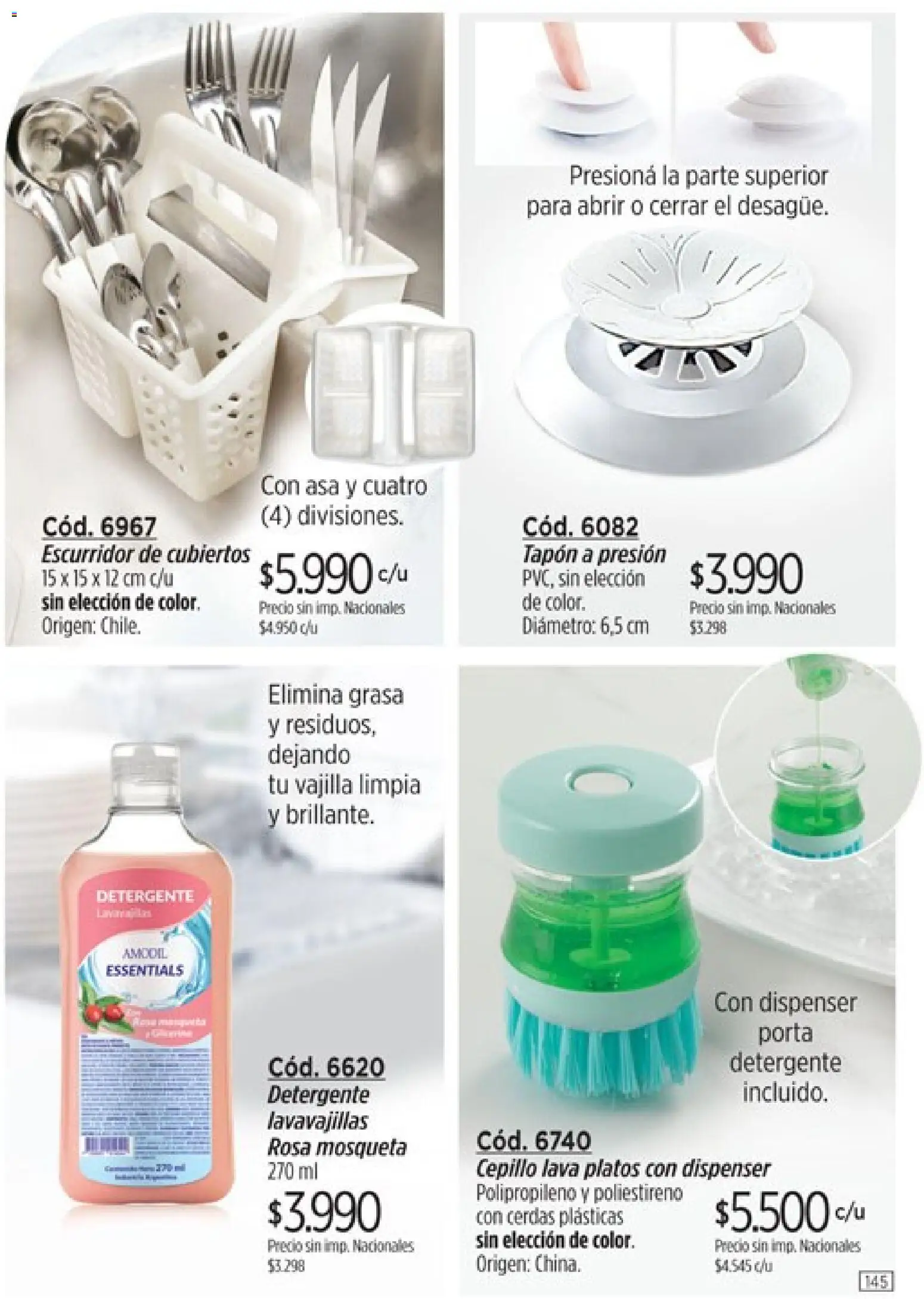 Catálogo Amodil Campaña 15 │ válido desde el 26/08/2026 | Página: 145 | Productos: Lavavajillas, Cepillo, Detergente, Escurridor