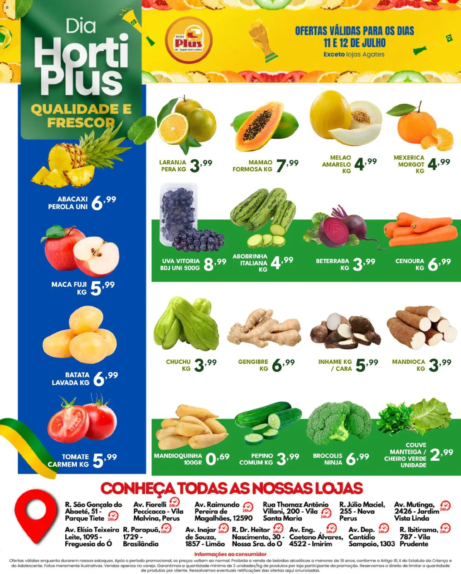 Rede Plus Supermercados Folheto - válido de 10/07/2026 | Página: 4 | Produtos: Cará, Gengibre, Inhame, Brócolis