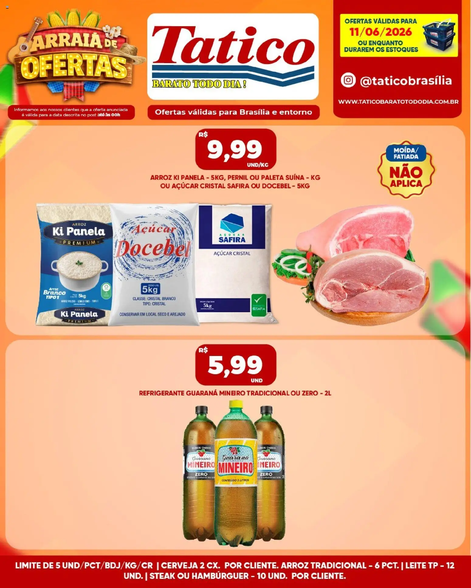 Tatico Folheto - válido de 12.06.2026 | Página: 34 | Produtos: Panela, Cerveja, Arroz, Açúcar