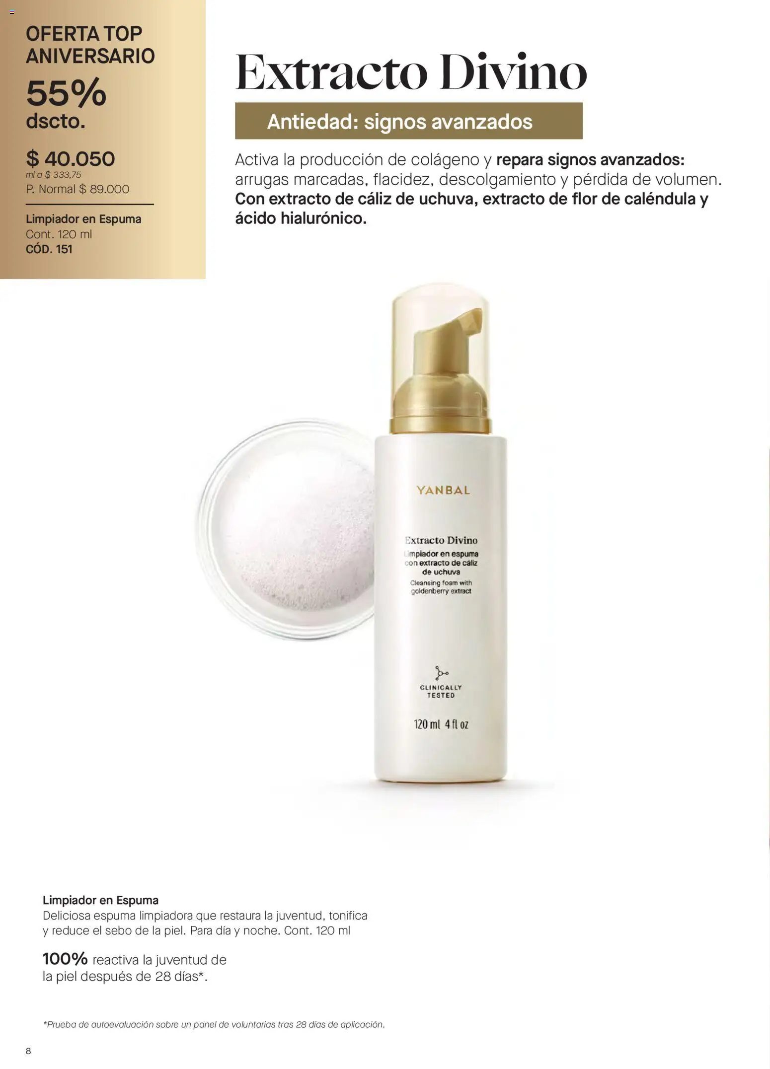 Yanbal revista - valida desde el 20/06/2026 | Página: 8 | Productos: Espuma, Sobre, Limpiador, Top