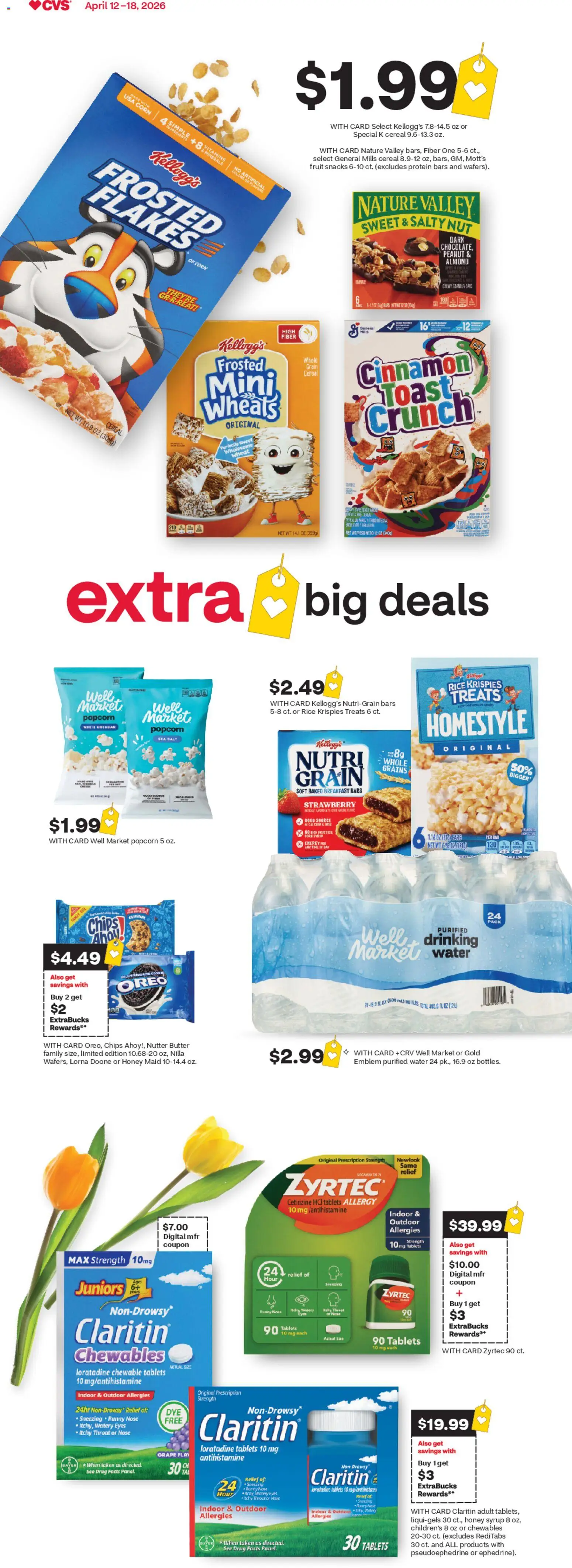 CVS Pharmacy Weekly Ad - KS - valid from 12.04.2026 | Page: 1 | Products: Rice, Chips, Water, Salt