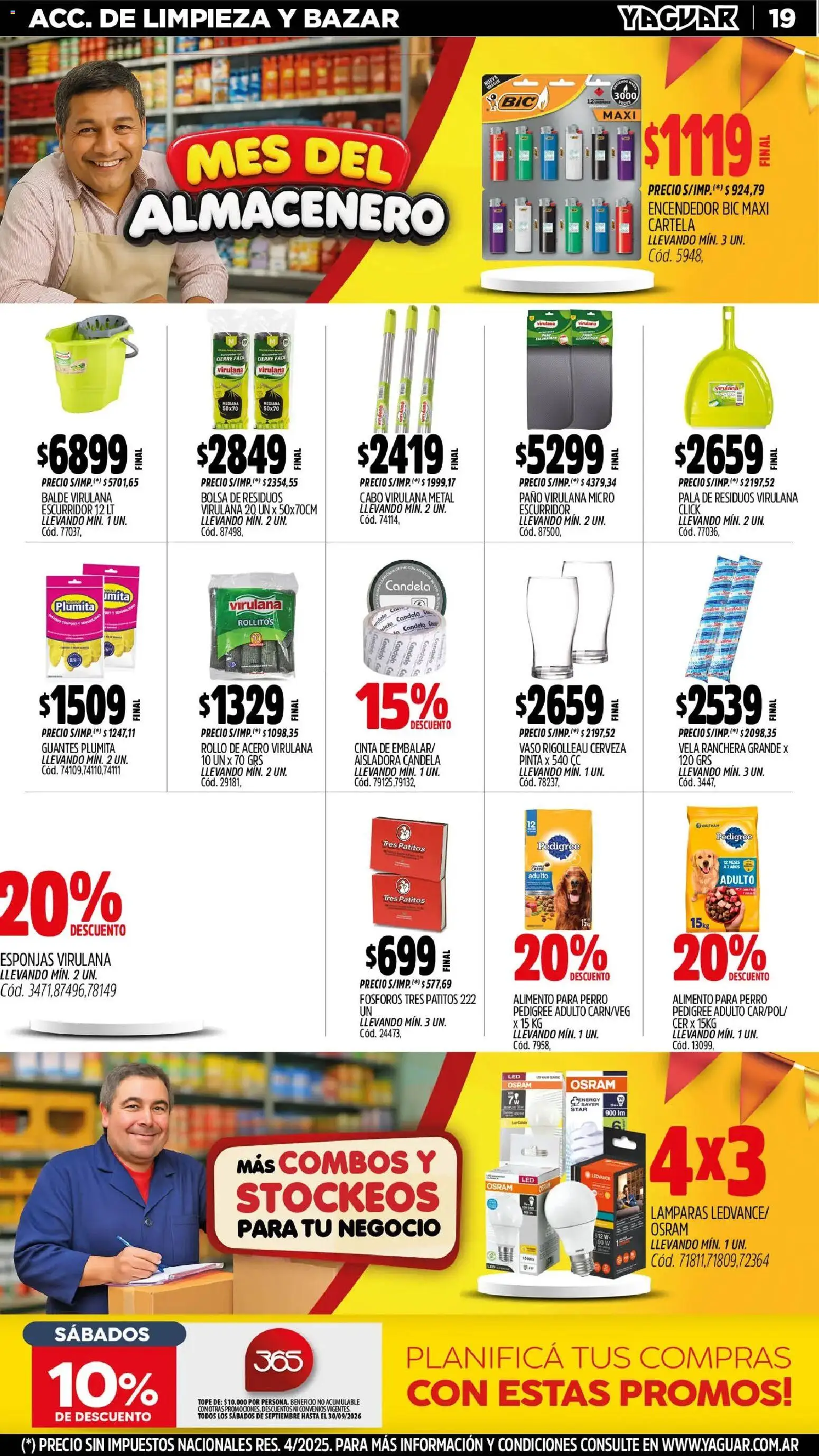 Yaguar - Oferta Semanal General Roca │ válido desde el 31/08/2026 | Página: 19 | Productos: Fósforos, Cinta, Esponjas, Cerveza