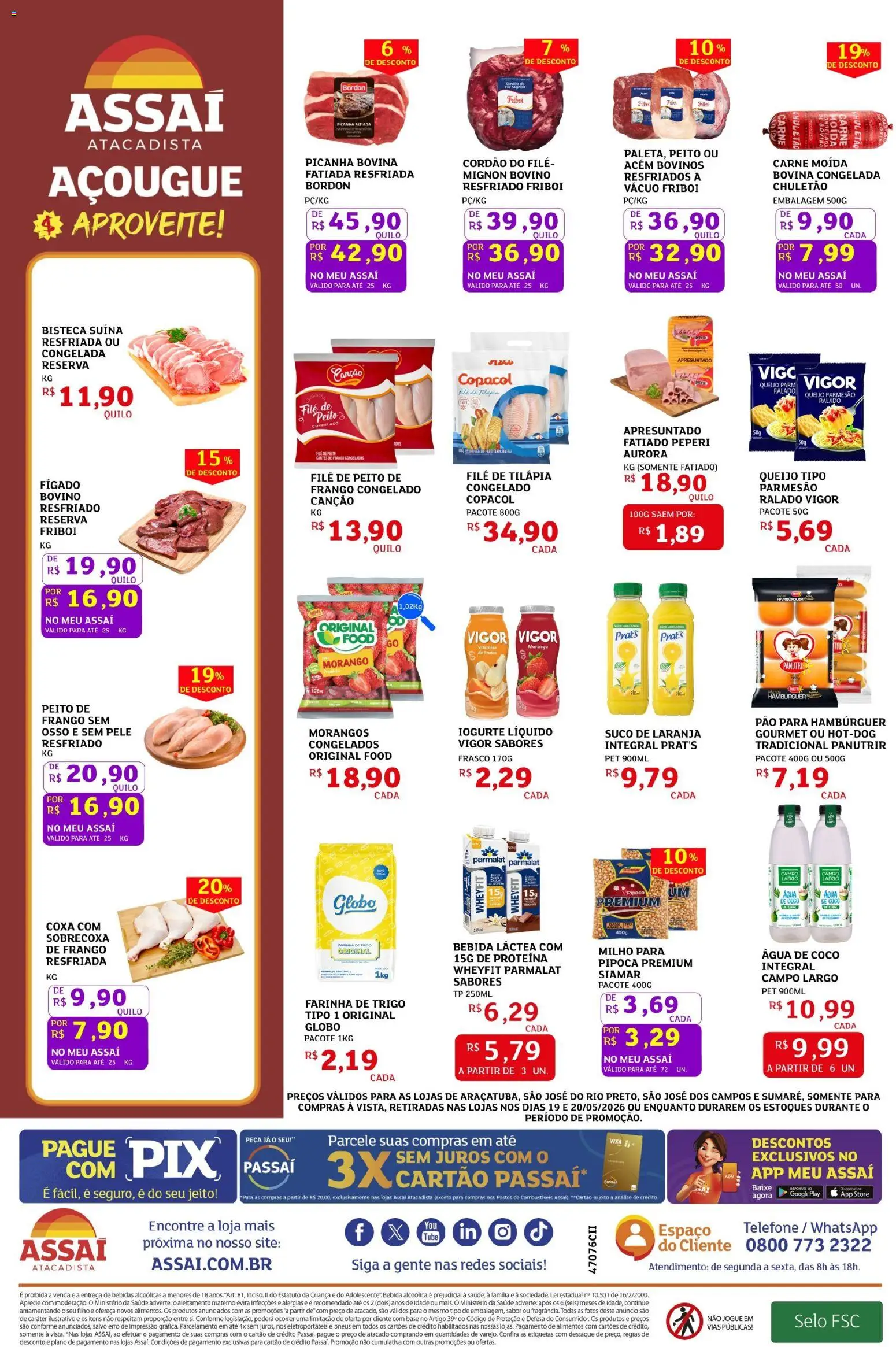 Assaí Atacadista Folheto - válido de 19.05.2026 | Página: 2 | Produtos: Coco, Queijo, Suco, Pipoca