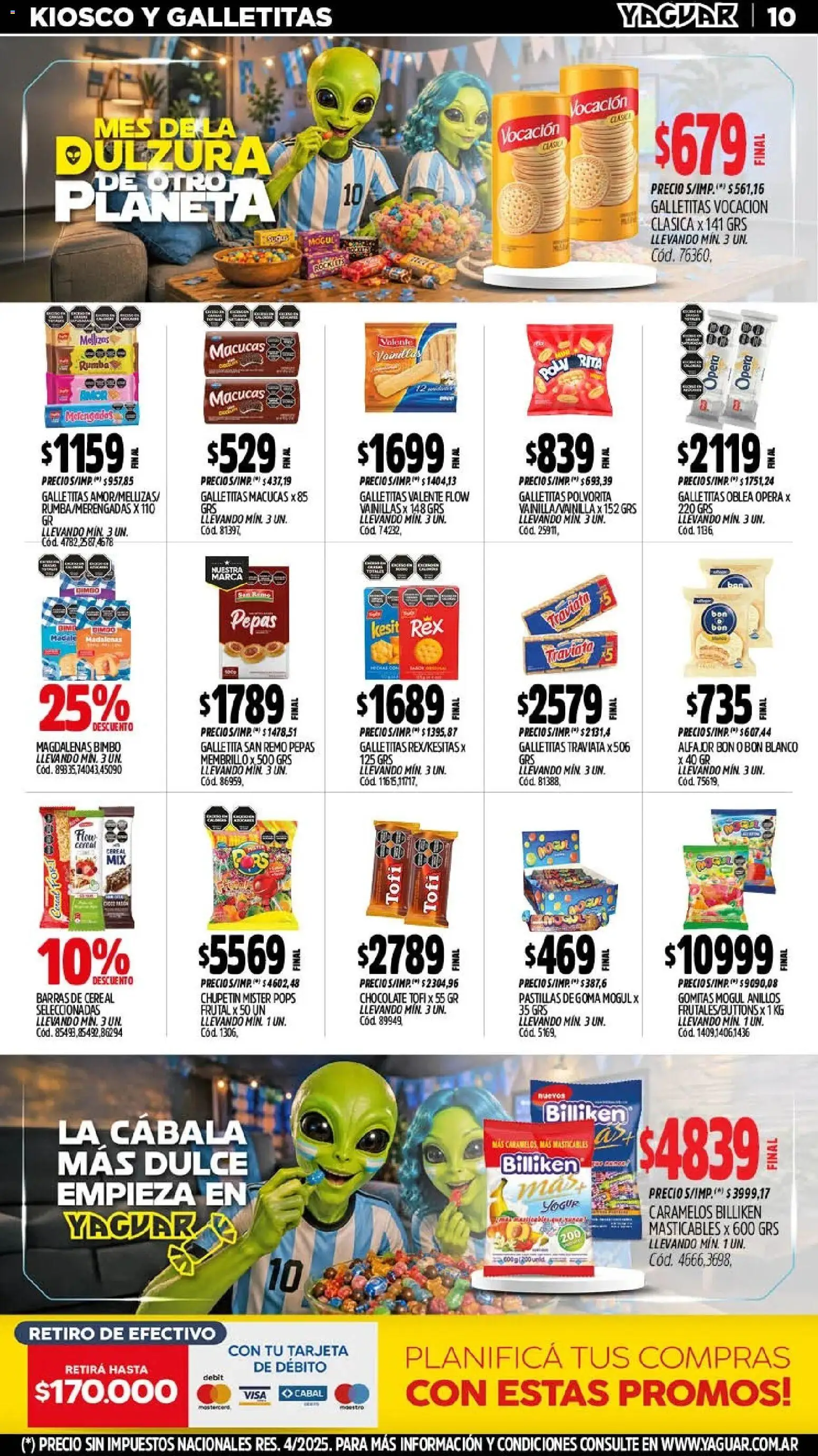 Yaguar - Oferta Semanal Misiones │ válido desde el 13/07/2026 | Página: 11 | Productos: Galletitas, Yogur, Chocolate, Alfajor