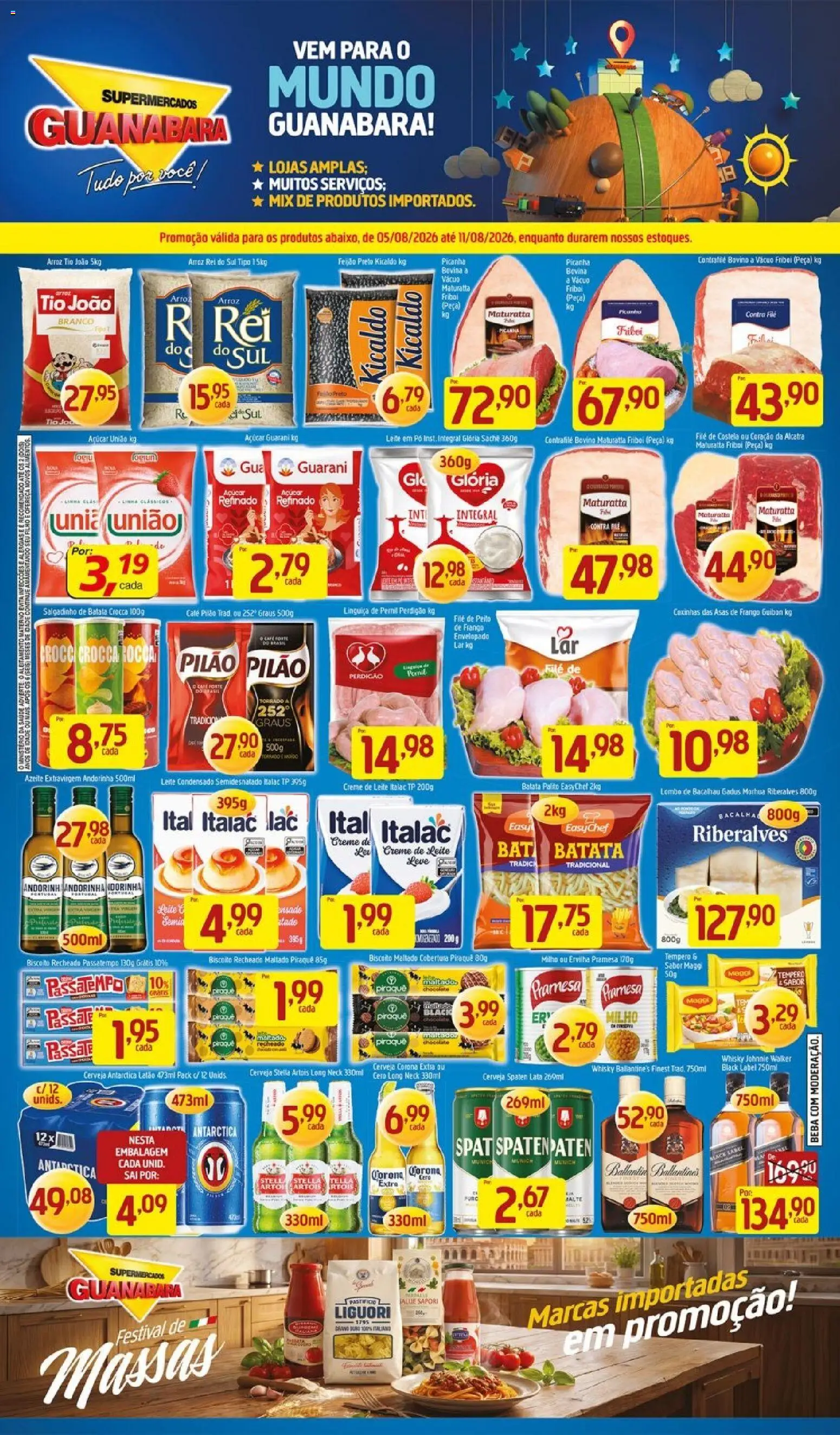Supermercados Guanabara Folheto - válido de 05/08/2026 | Página: 12 | Produtos: Bacalhau, Linguiça, Pernil, Creme de leite