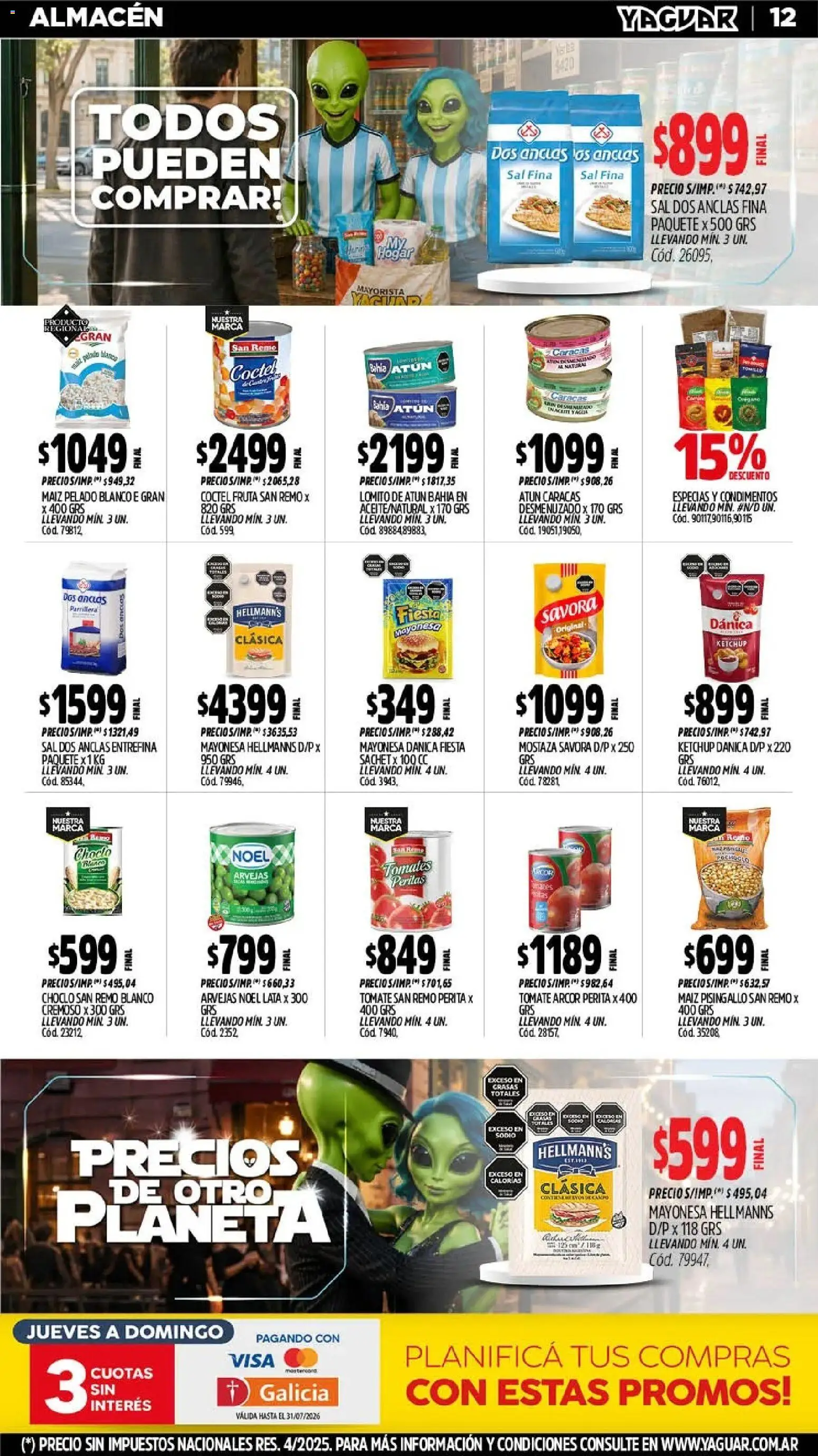 Yaguar - Oferta Semanal General Roca │ válido desde el 13/07/2026 | Página: 14 | Productos: Mayonesa, Ketchup, Maiz, Sal