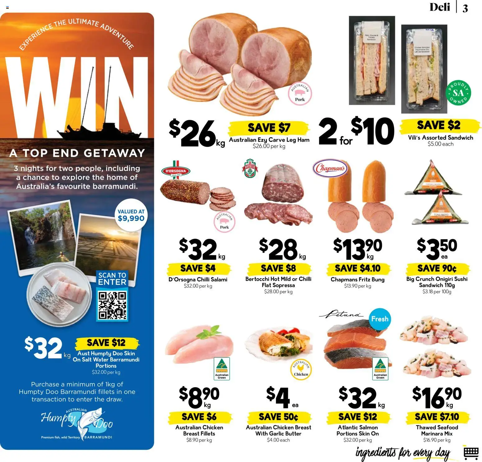 Drakes catalogue - valid from 20.05.2026 | Page: 3 | Products: Salami, Water, Salmon, Seafood