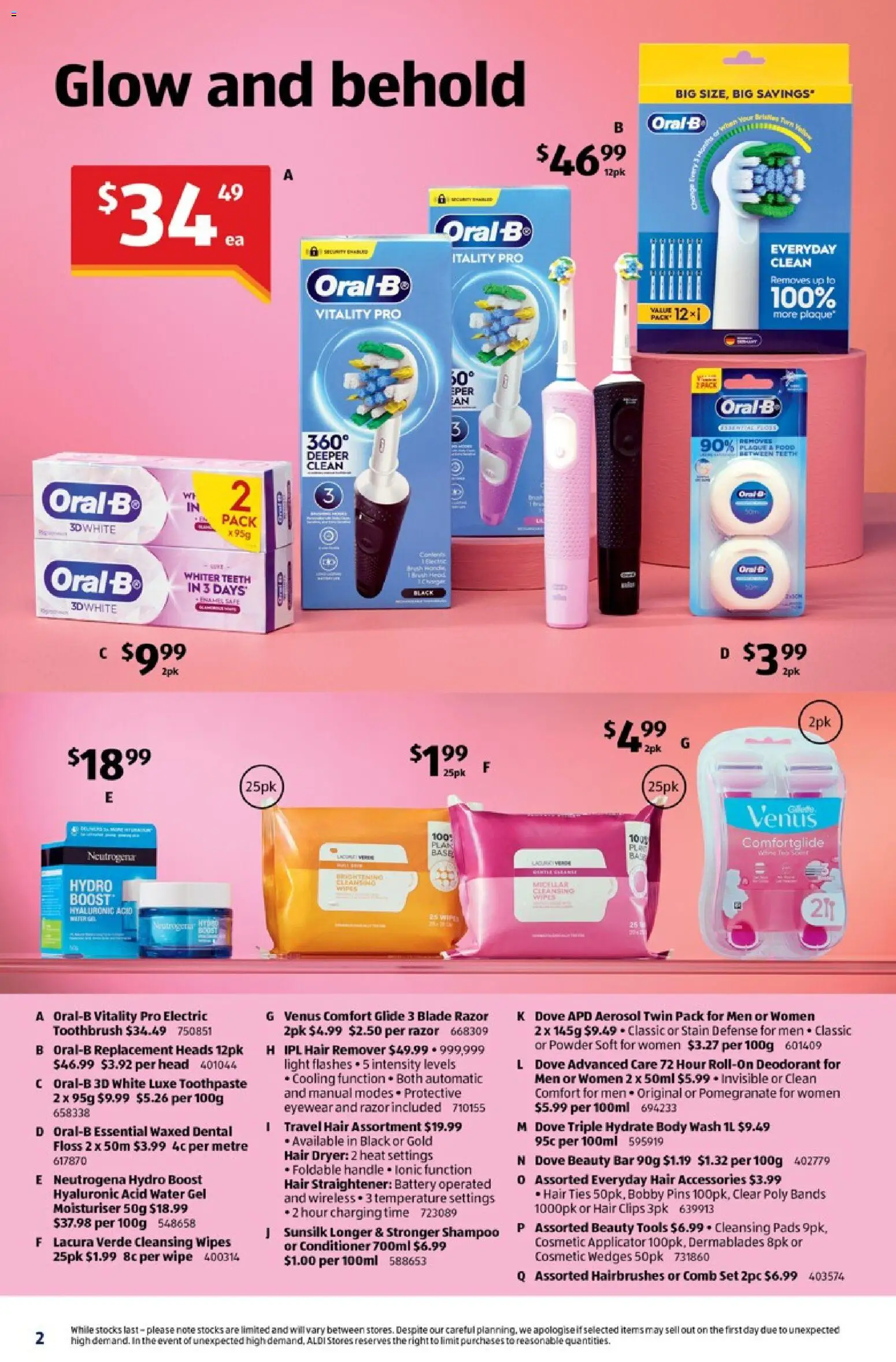 Aldi catalogue - valid from 24.06.2026 | Page: 2 | Products: Battery, Moisturiser, Toothpaste, Dryer