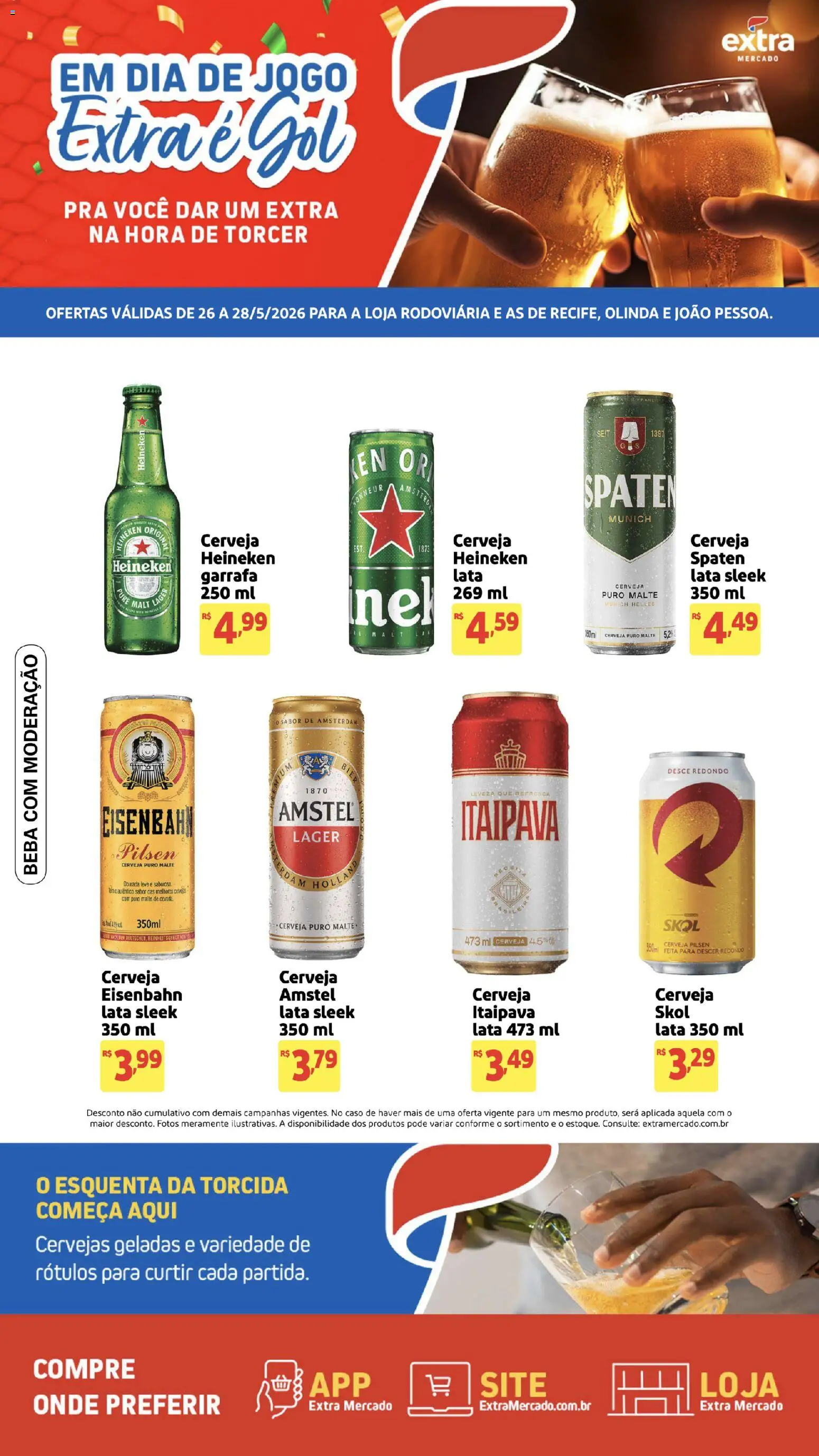 Extra Folheto - válido de 26.05.2026 | Página: 1 | Produtos: Eisenbahn, Cerveja, Cerveja Heineken, Heineken