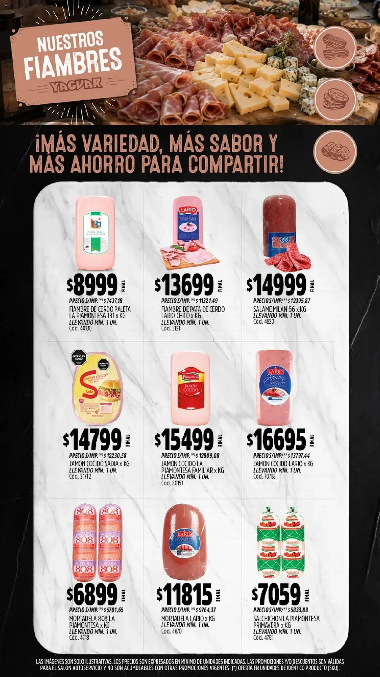Yaguar - Oferta Semanal Misiones │ válido desde el 03/08/2026 | Página: 9 | Productos: Jamón cocido, Paleta, Jamón, Salame