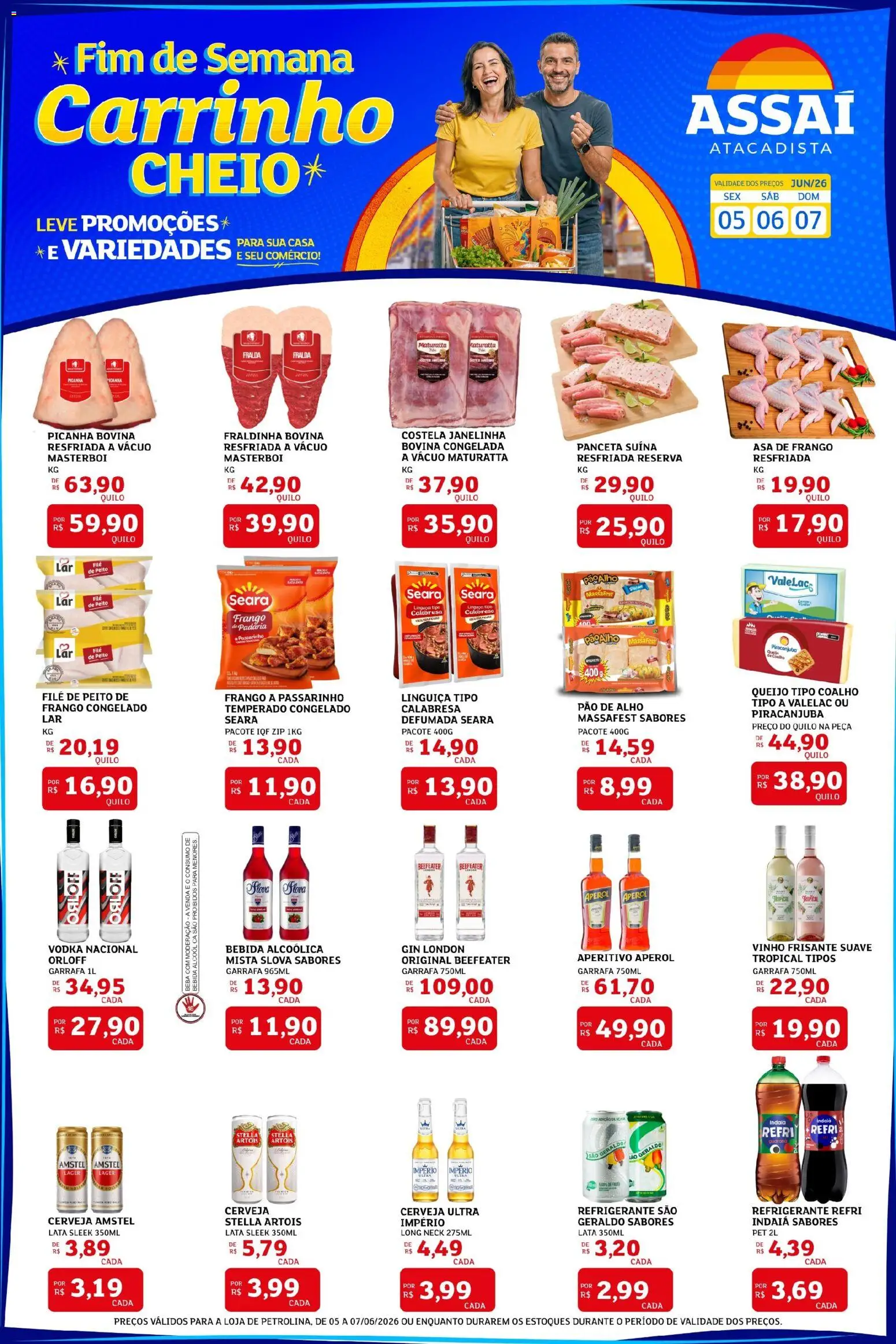 Assaí Atacadista Folheto - válido de 05.06.2026 | Página: 1 | Produtos: Alho, Pao de alho, Linguiça, Frango