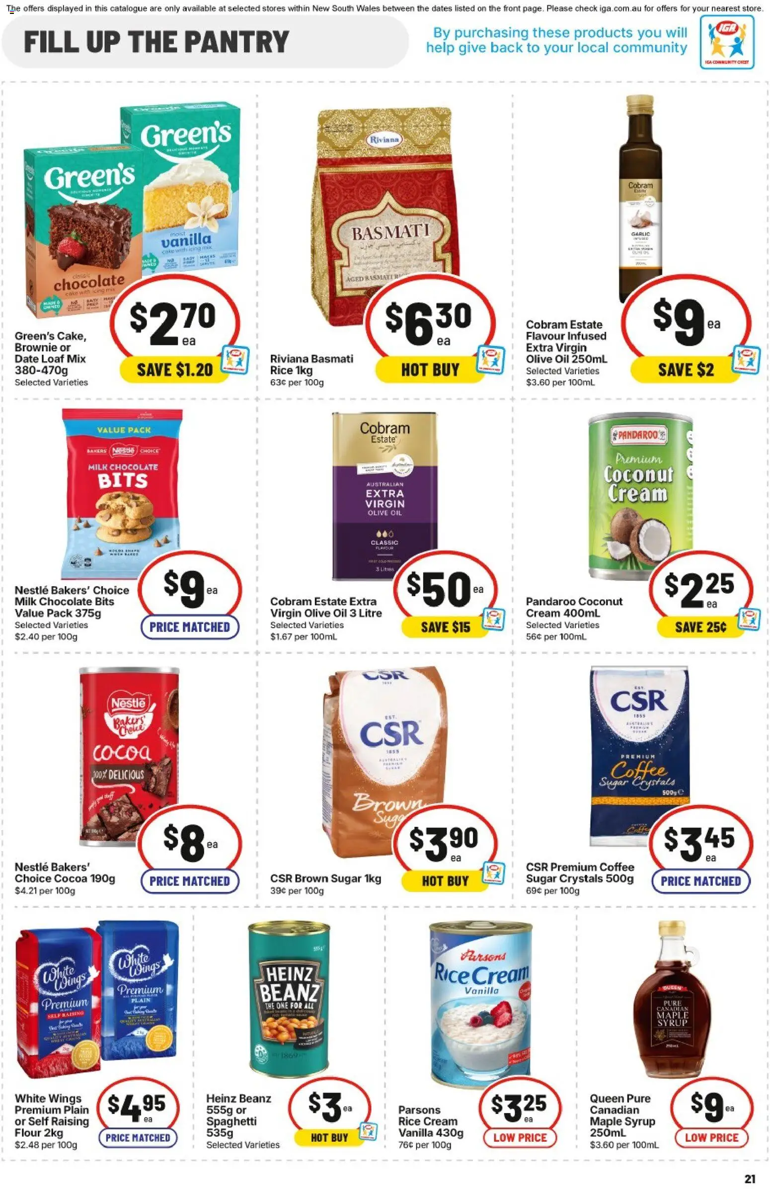 Coles catalogue - valid from 03.06.2026 | Page: 21 | Products: Cocoa, Chocolate, Cream, Sugar