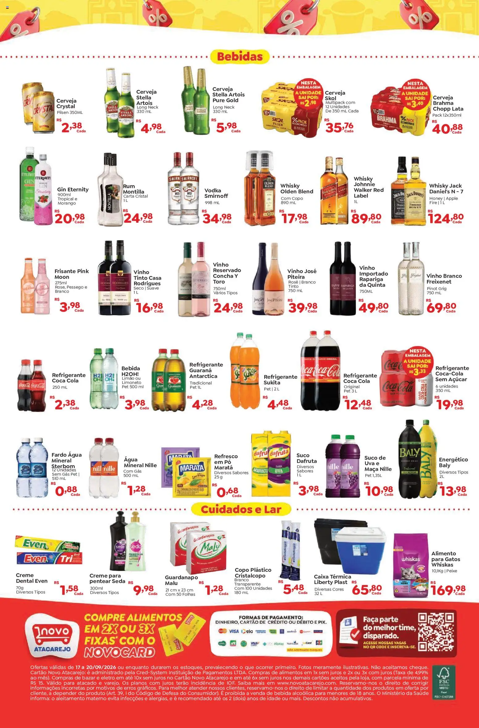 Novo Atacarejo Folheto - válido de 17/09/2026 | Página: 2 | Produtos: Whisky, Faca, Água, Gin eternity
