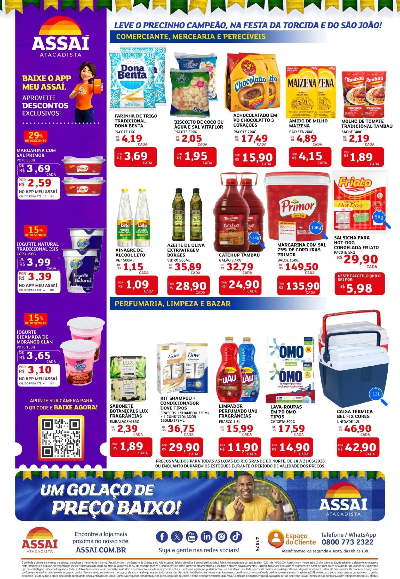 Assaí Atacadista Folheto - válido de 18.05.2026 | Página: 2 | Produtos: Caixa térmica, Salsicha, Sabonete, Perfumes