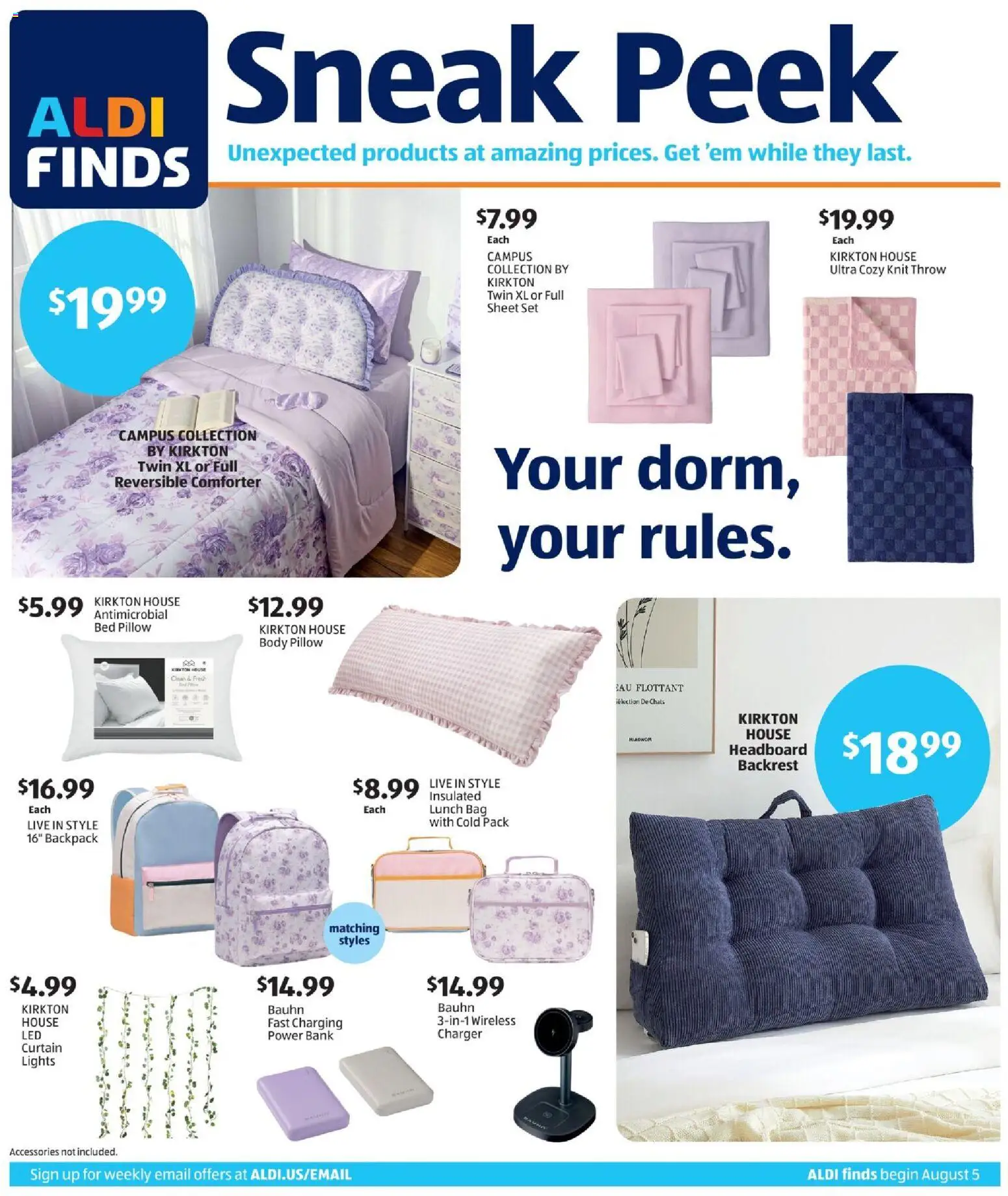 Aldi In Store Ad - valid from 08/05/2026 | Page: 1 | Products: Power Bank, Charger, Comforter, Mouse