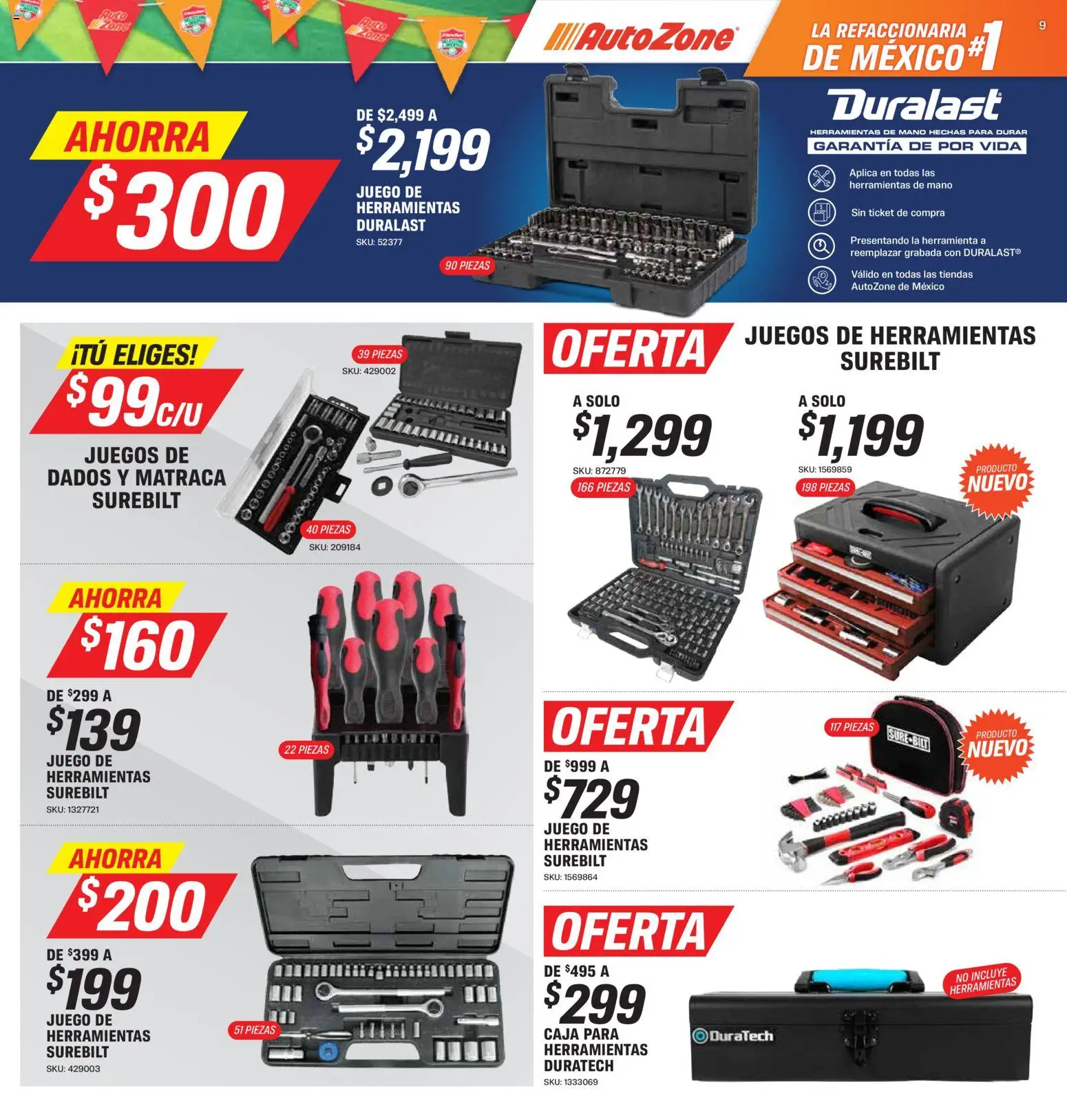 Nuevas ofertas de AutoZone válidas en toda la República Mexicana desde el 28/06/2026. ¡Encuentra las mejores ofertas en AutoZone catálogo! | Página: 9 | Productos: Juego, Caja