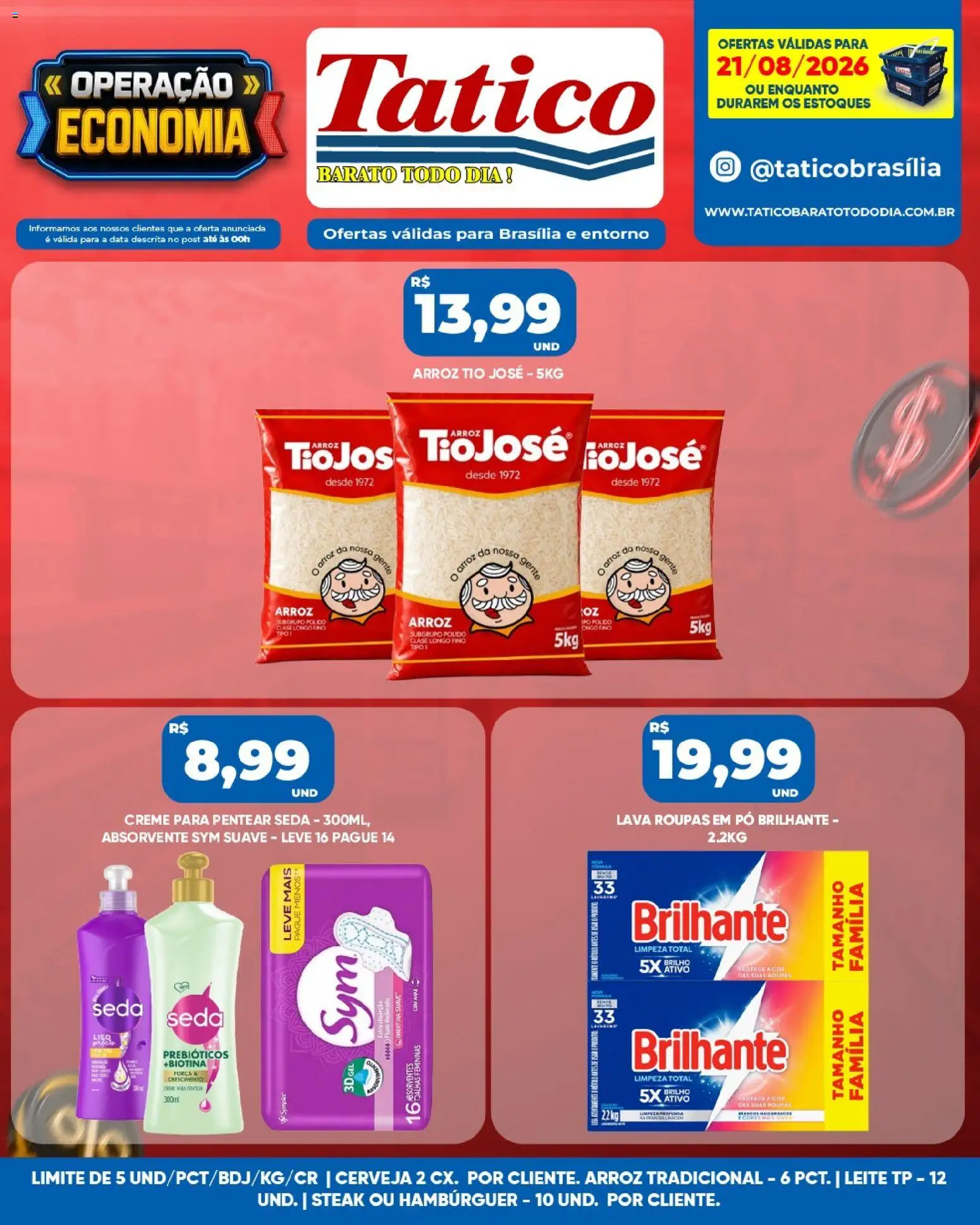 Tatico Folheto - válido de 21/08/2026 | Página: 9 | Produtos: Leite, Cerveja, Roupas, Creme