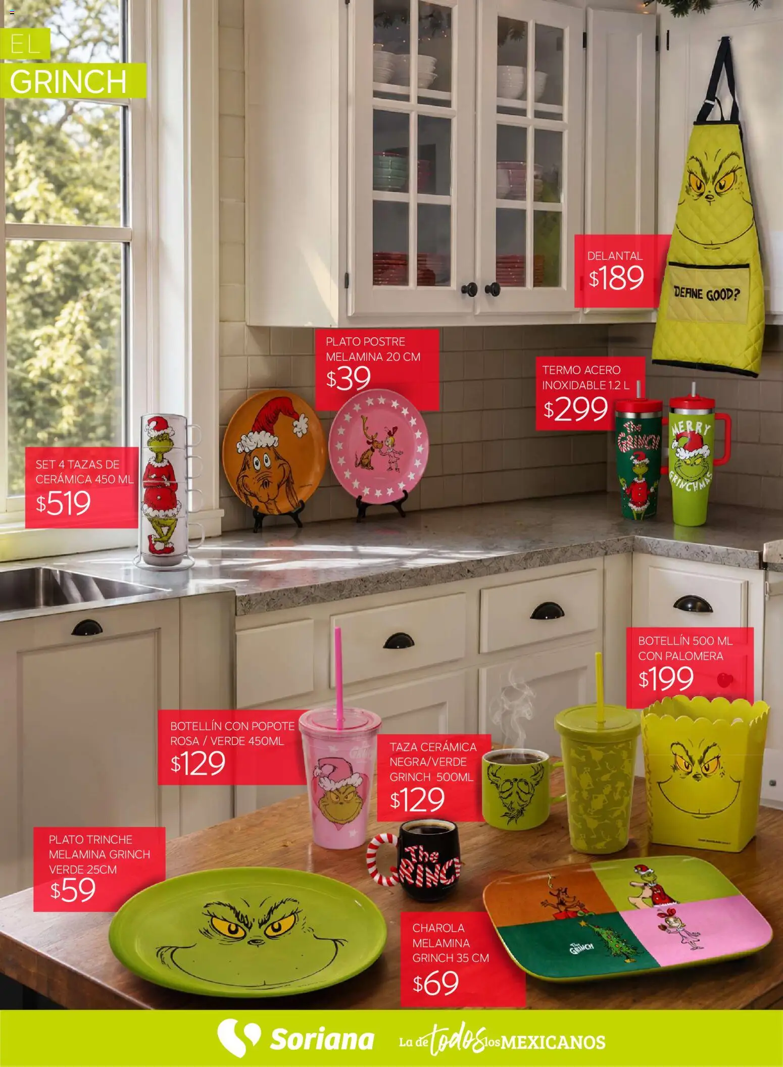 Nuevas ofertas de Soriana válidas en toda la República Mexicana desde el 30/09/2026. ¡Encuentra las mejores ofertas en Soriana Híper - Decoracion Navideña! | Página: 48 | Productos: Taza, Delantal, Postre, Termo