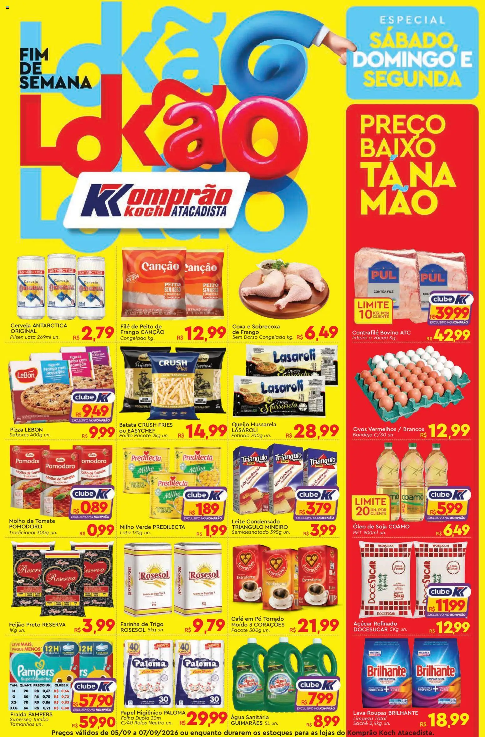 Komprao Atacadista Folheto - válido de 05/09/2026 | Página: 1 | Produtos: Pampers, Tomate, Óleo, Baixo