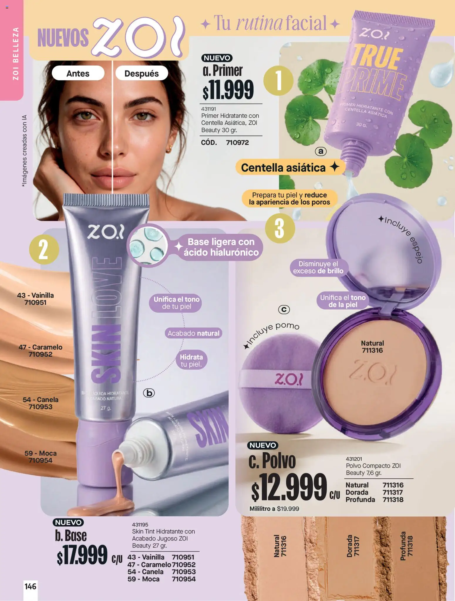 Carmel revista - valida desde el 01/10/2026 | Página: 146 | Productos: Polvo compacto, Brillo, Espejo, Vainilla