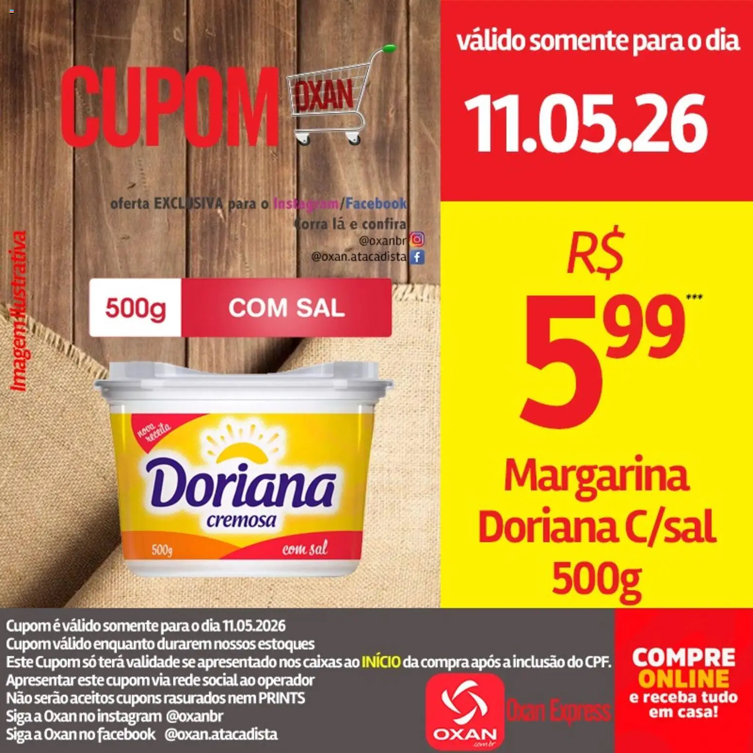 Oxan Atacadista Folheto - válido de 11.05.2026 | Página: 12 | Produtos: Doriana, Sal, Margarina