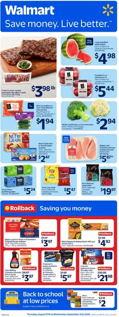 Preview of Walmart weekly flyer from shop Walmart valid from Aug 27, 2026