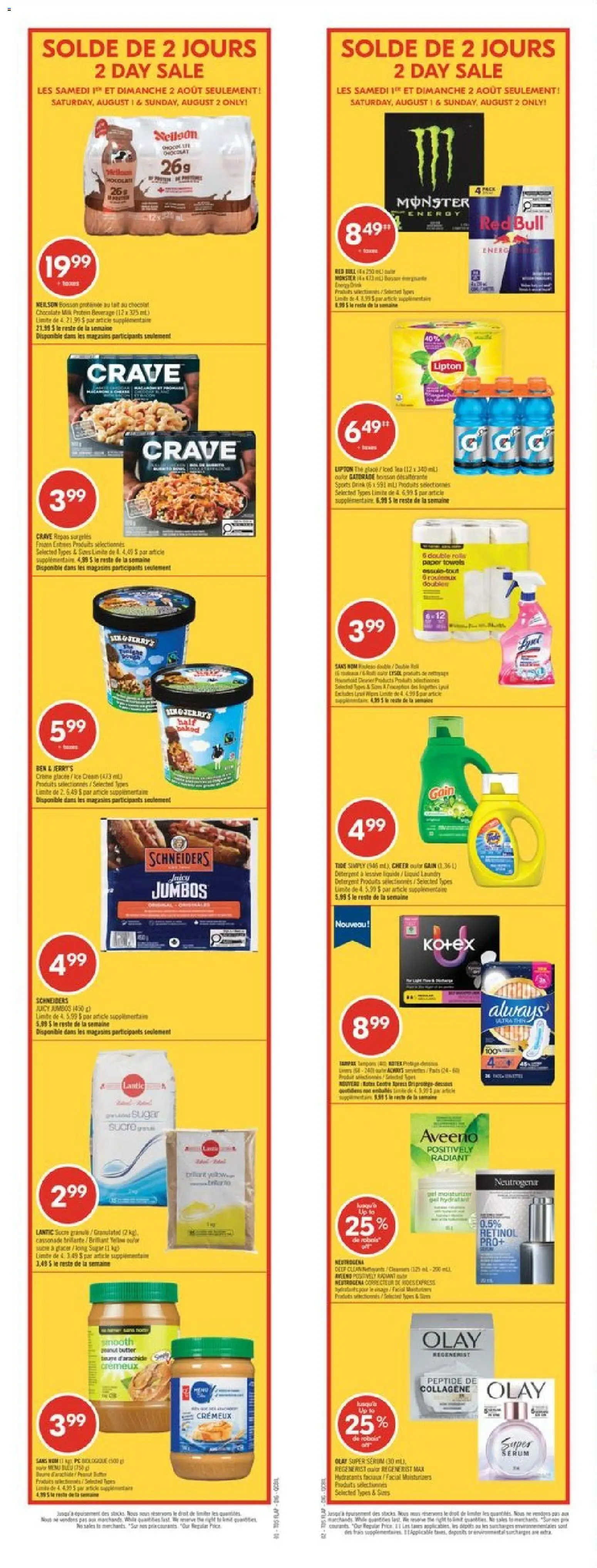Pharmaprix flyer valid from Jul 31, 2026 | Page: 1 | Products: Cream, Ice cream, Detergent, Milk