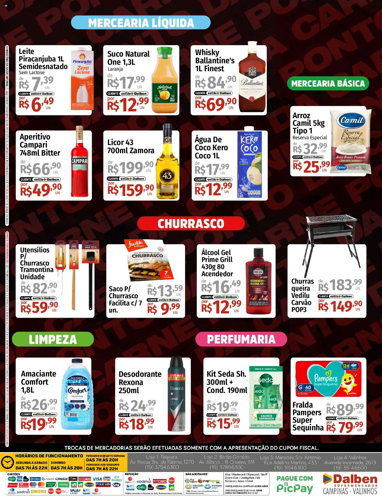 Supermercado Dalben Folheto - válido de 09/09/2026 | Página: 4 | Produtos: Coco, Whisky, Desodorante, Rexona