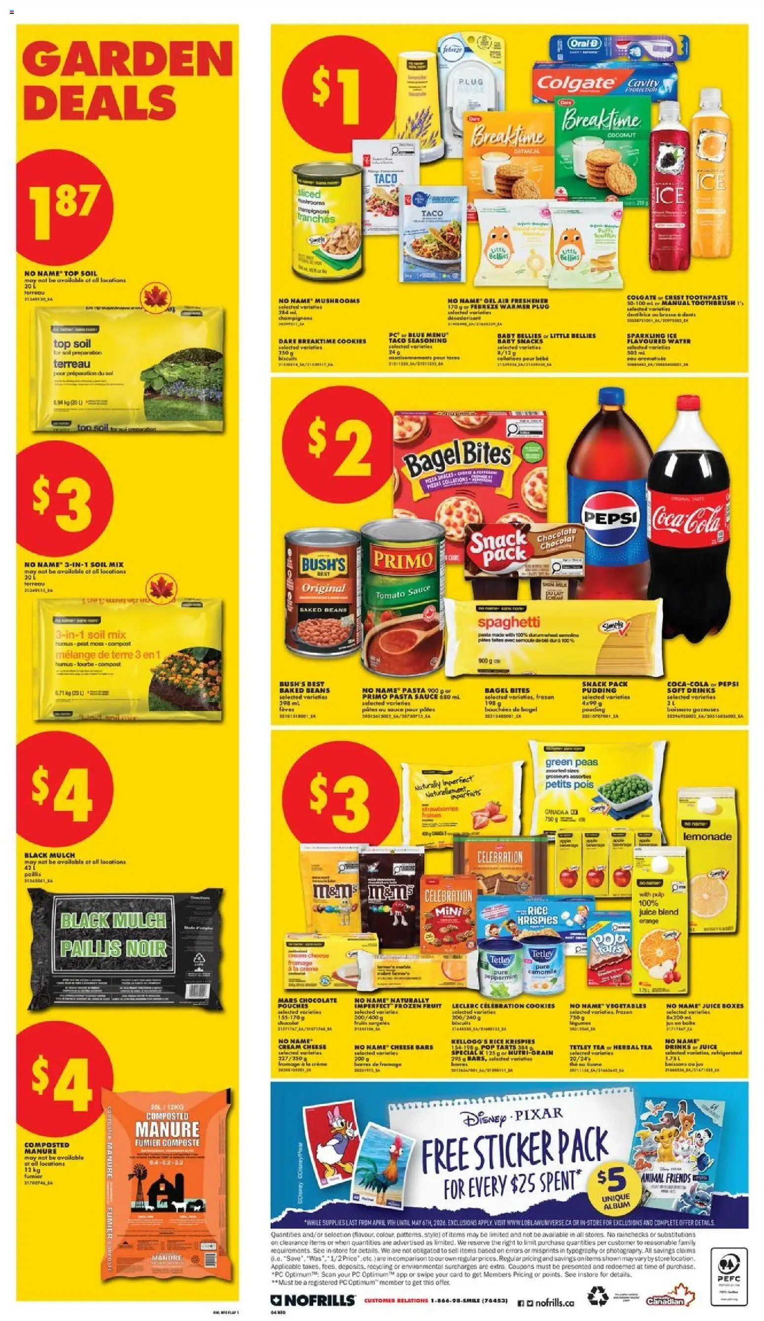 No Frills flyer valid from 09.04.2026 | Page: 4 | Products: Cream, PC, Milk, Cheese