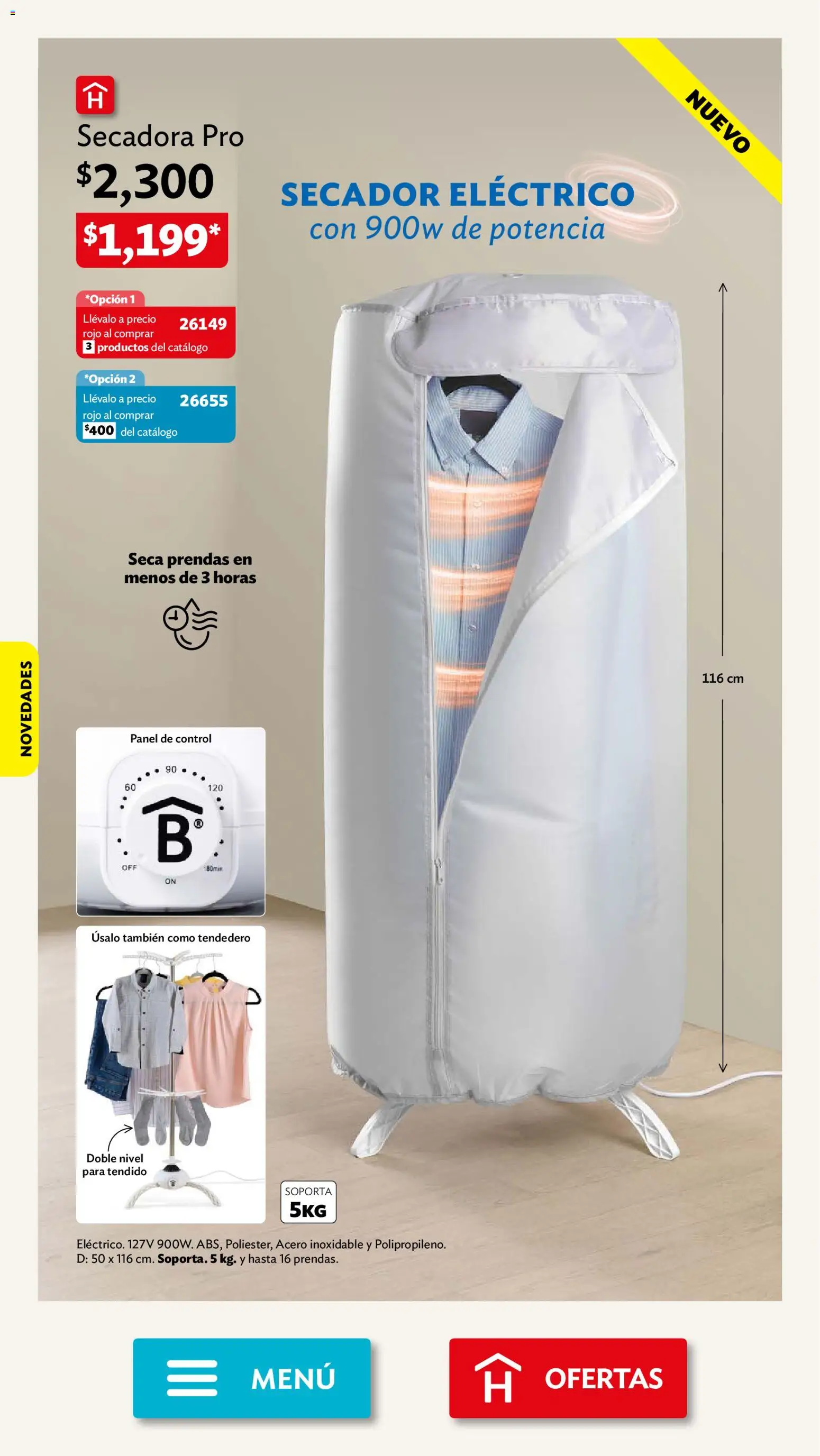 Nuevas ofertas de Betterware válidas en toda la República Mexicana desde el 31/08/2026. ¡Encuentra las mejores ofertas en Betterware campaña 9 2026! | Página: 4 | Productos: Secadora, Tendedero