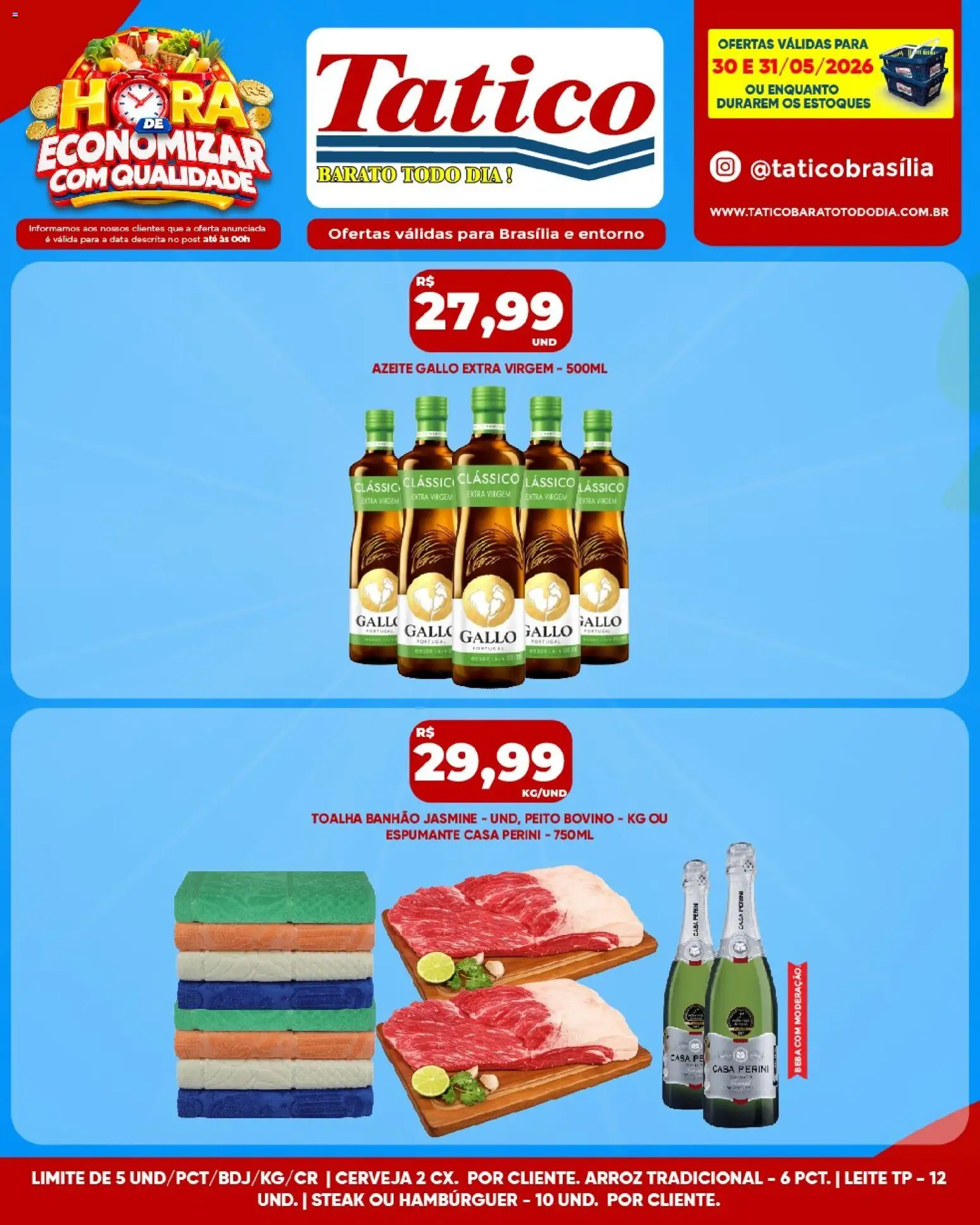 Tatico Folheto - válido de 30.05.2026 | Página: 14 | Produtos: Leite, Cerveja, Hambúrguer, Azeite