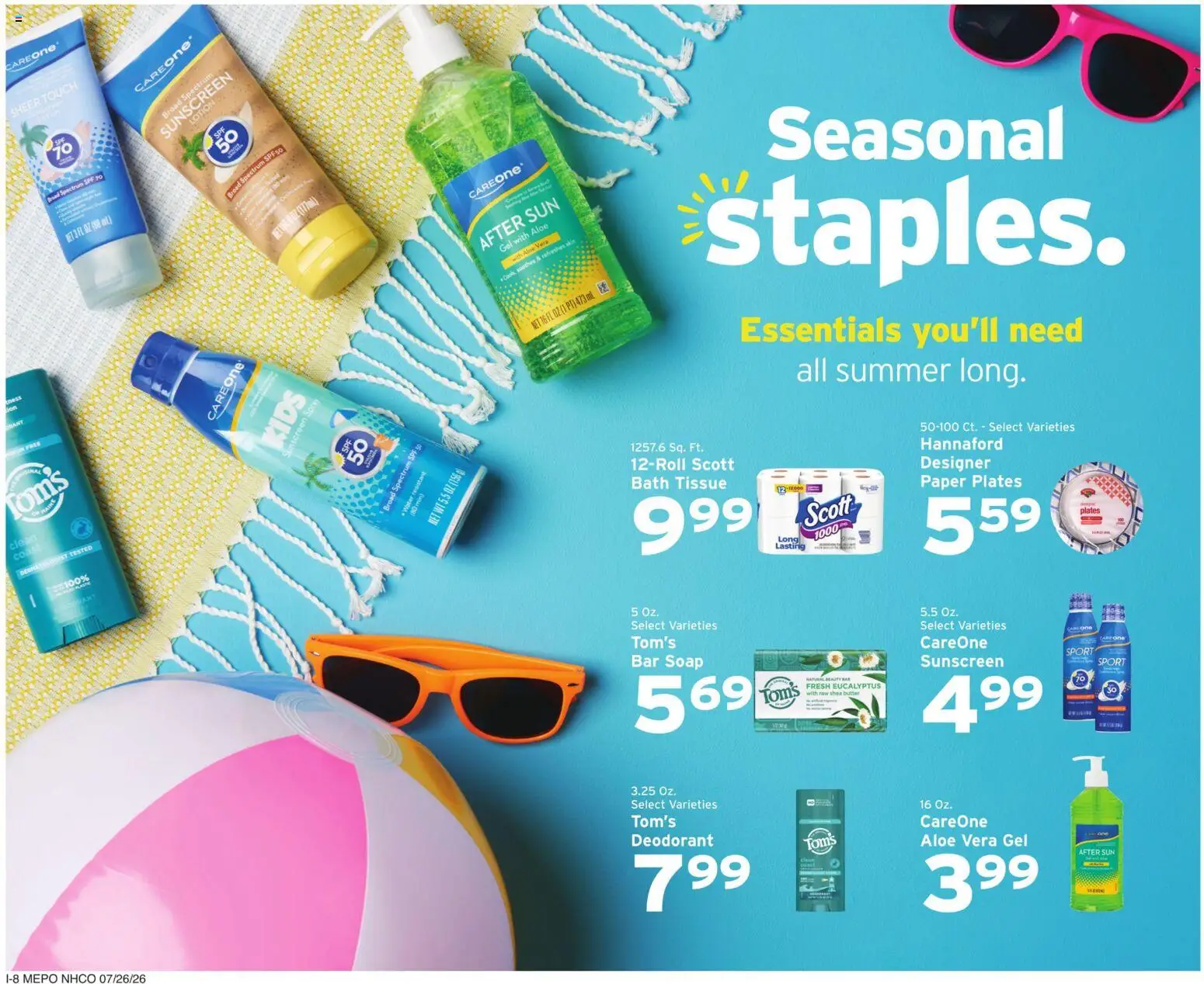 Hannaford Weekly Ad - valid from 07/26/2026 | Page: 16 | Products: Butter, Sunscreen, Aloe Vera, Water