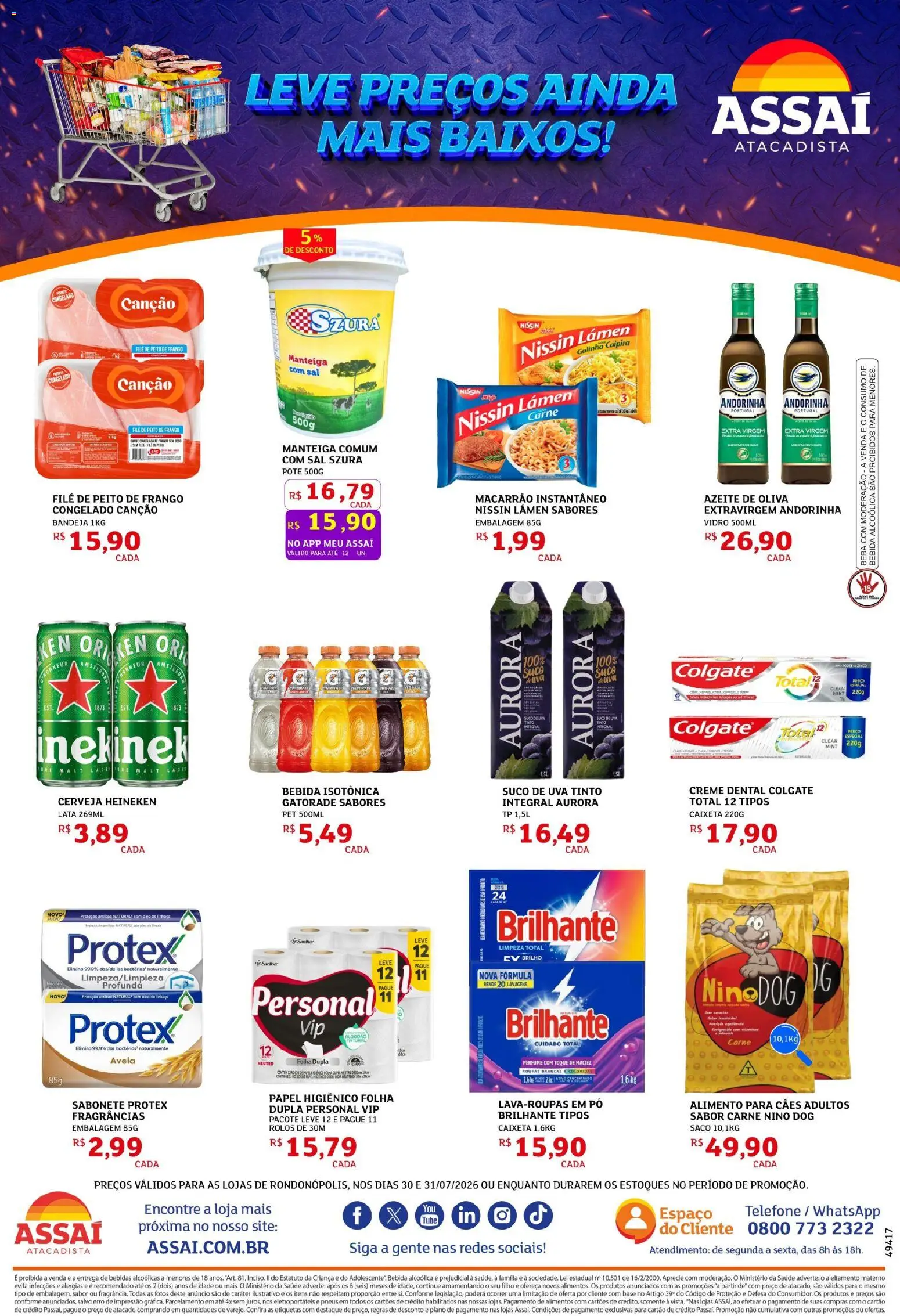Assaí Atacadista Folheto - válido de 30/07/2026 | Página: 2 | Produtos: Suco, Cerveja Heineken, Heineken, Azeite