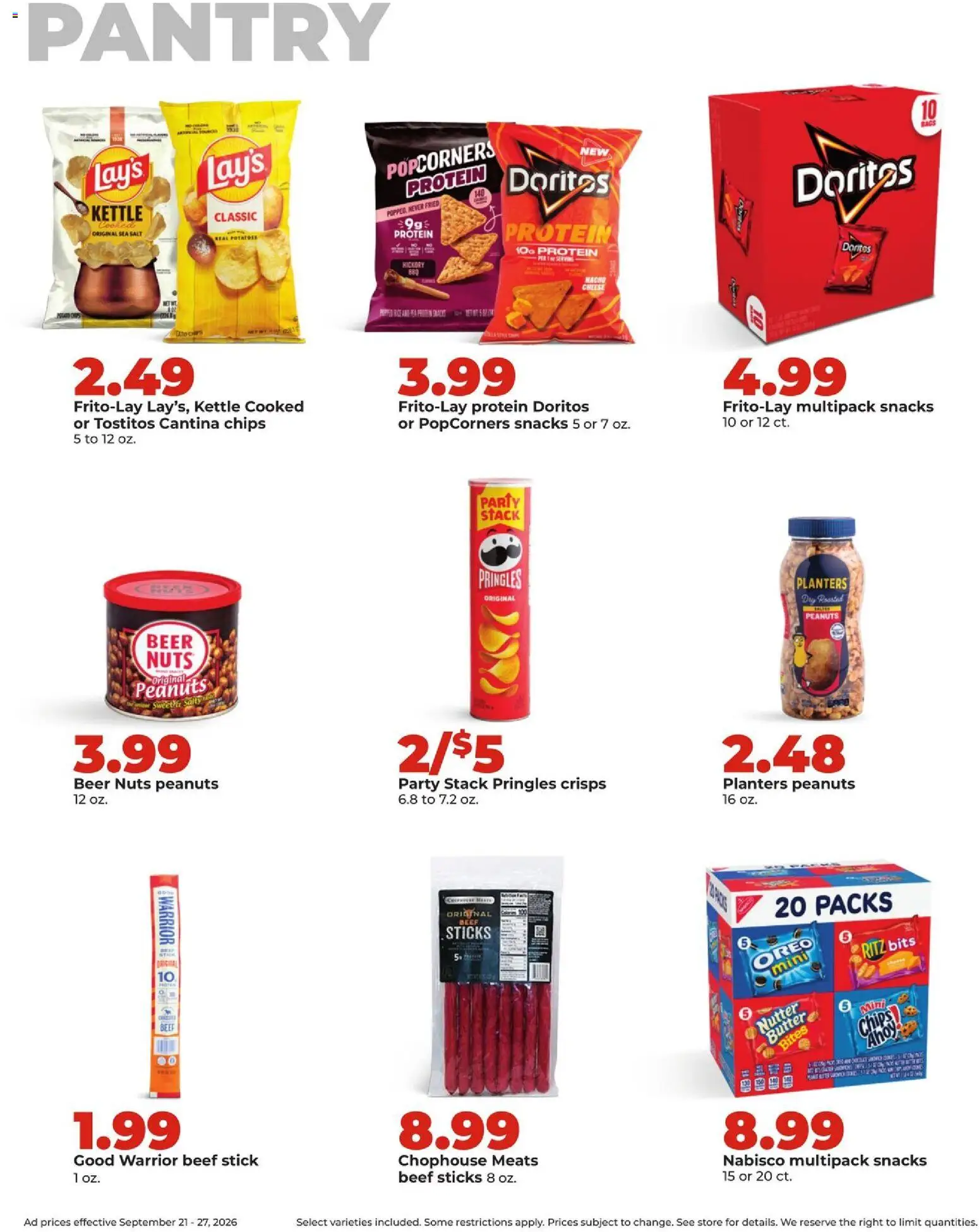 HyVee Weekly Ad - valid from 09/21/2026 | Page: 19 | Products: Oreo, Nuts, Salt, Snacks