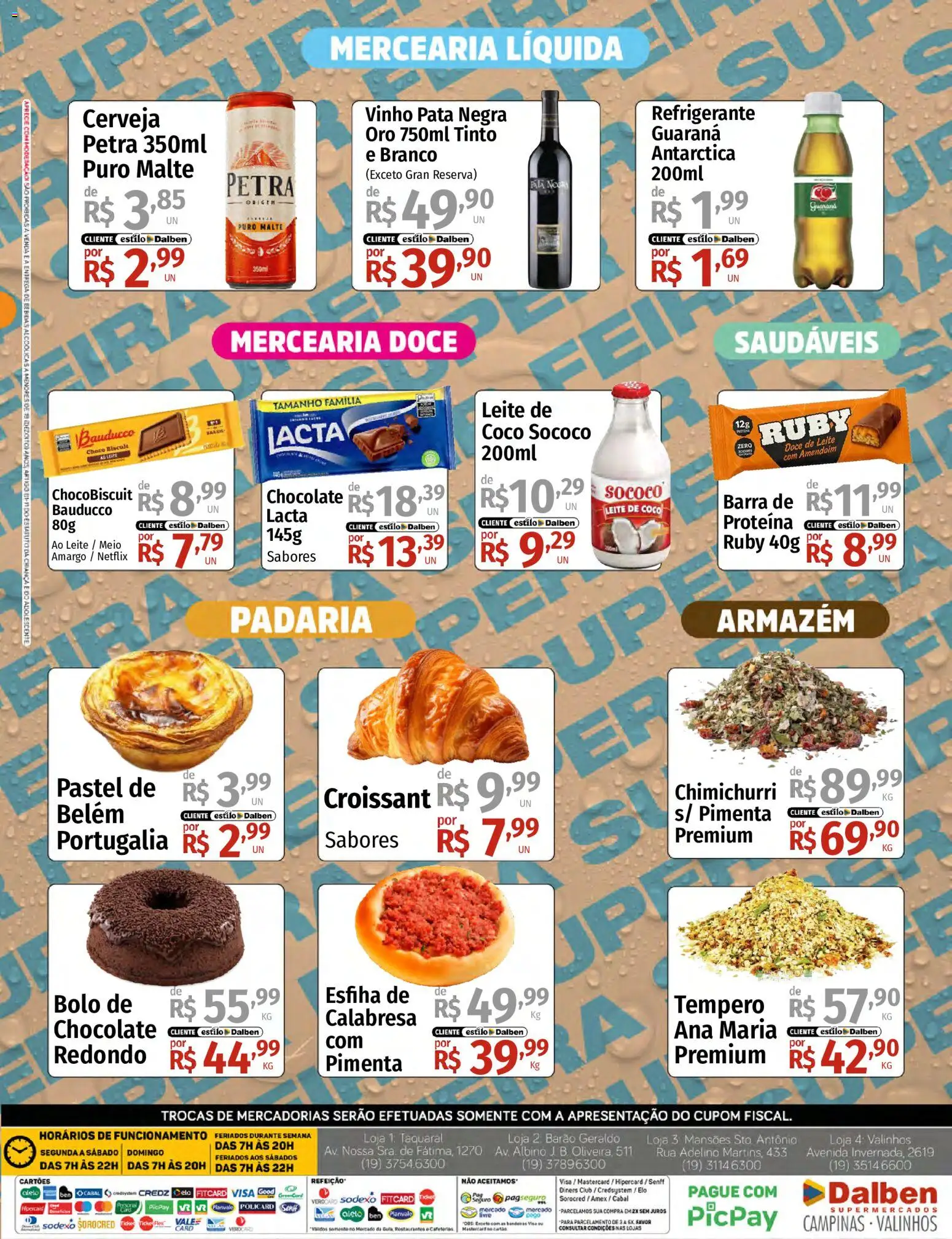 Supermercado Dalben Folheto - válido de 31/08/2026 | Página: 4 | Produtos: Amendoim, Pimenta, Bebidas, Leite de coco