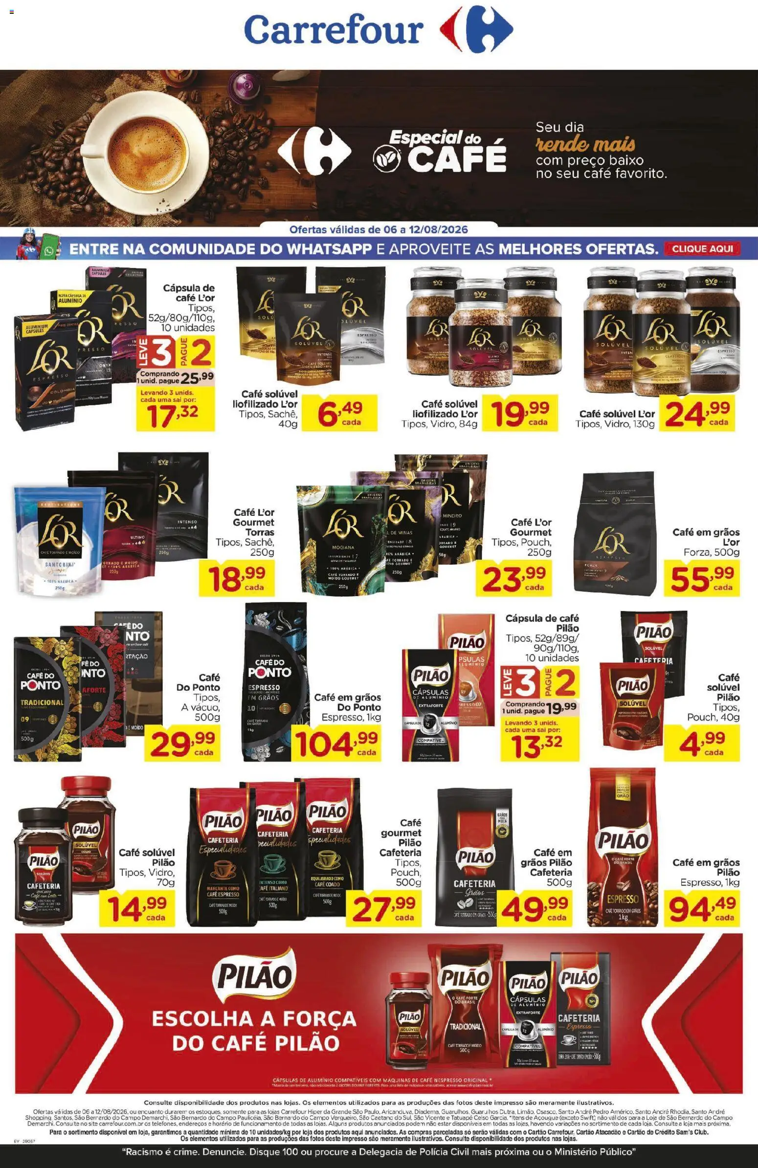 Carrefour Folheto - válido de 06/08/2026 | Página: 1 | Produtos: Cápsulas, Cápsula de café, Café, Café solúvel