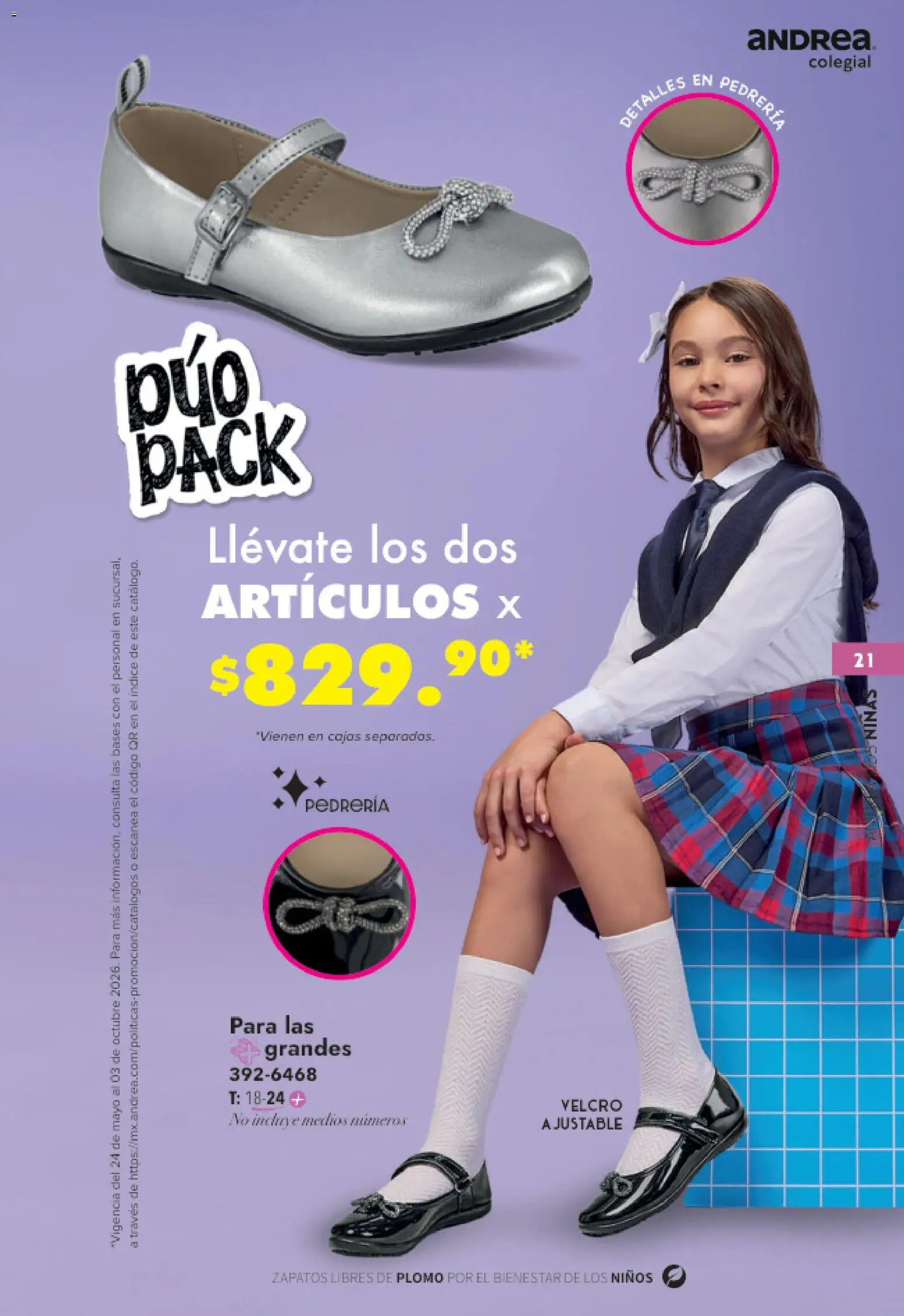 Nuevas ofertas de Andrea válidas en toda la República Mexicana desde el 23/05/2026. ¡Encuentra las mejores ofertas en Andrea catálogo Colegial! | Página: 21 | Productos: Zapatos