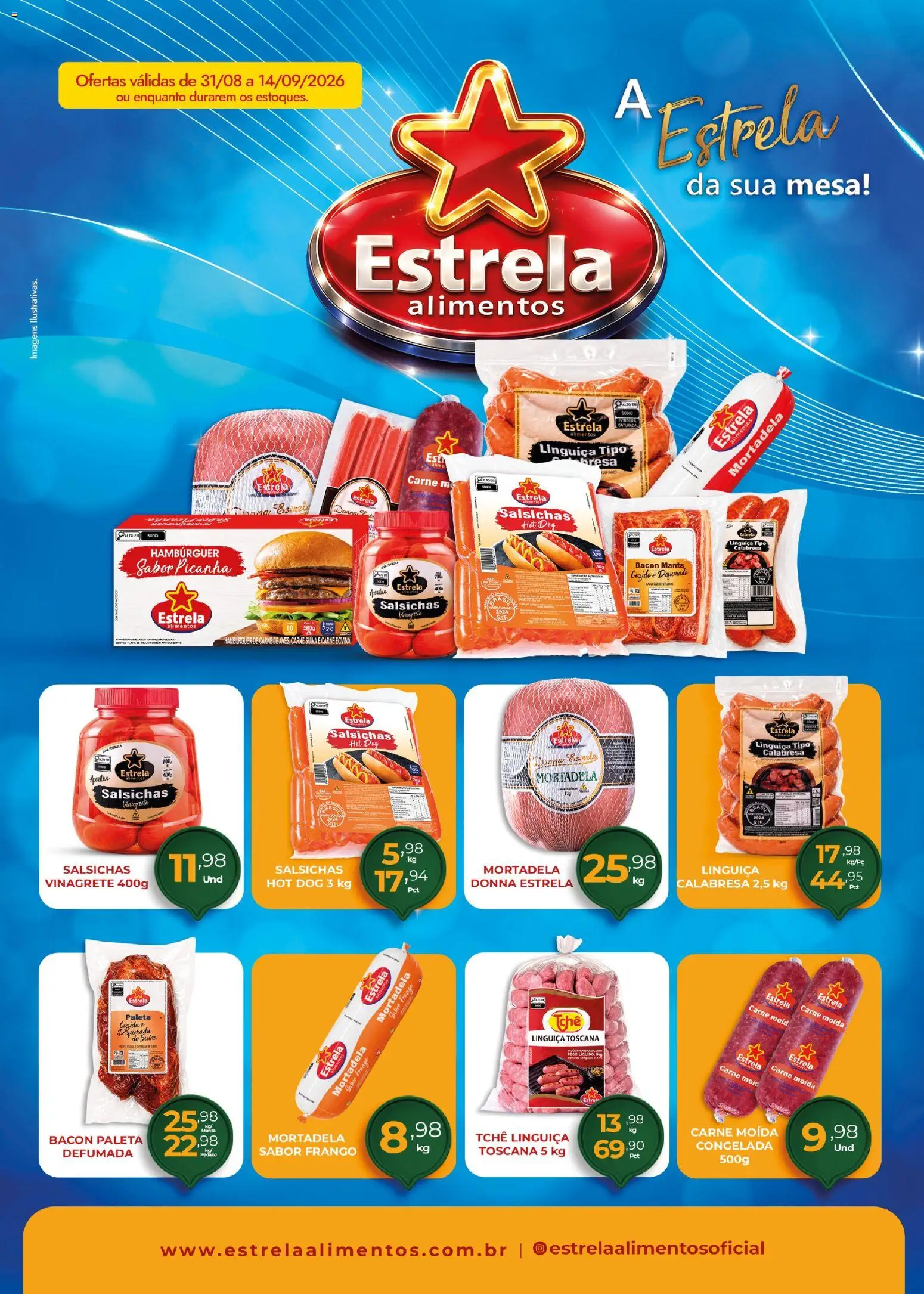 Supermercados Rondon Folheto - válido de 31/08/2026 | Página: 1 | Produtos: Salsichas, Linguiça, Hambúrguer, Bacon