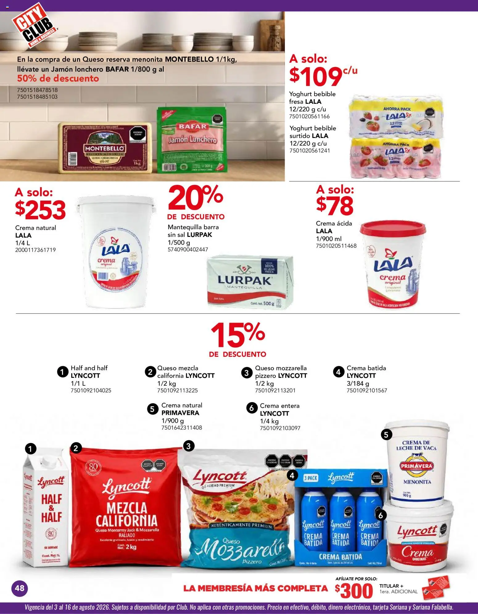 Nuevas ofertas de City Club válidas en toda la República Mexicana desde el 03/08/2026. ¡Encuentra las mejores ofertas en City Club catálogo! | Página: 48