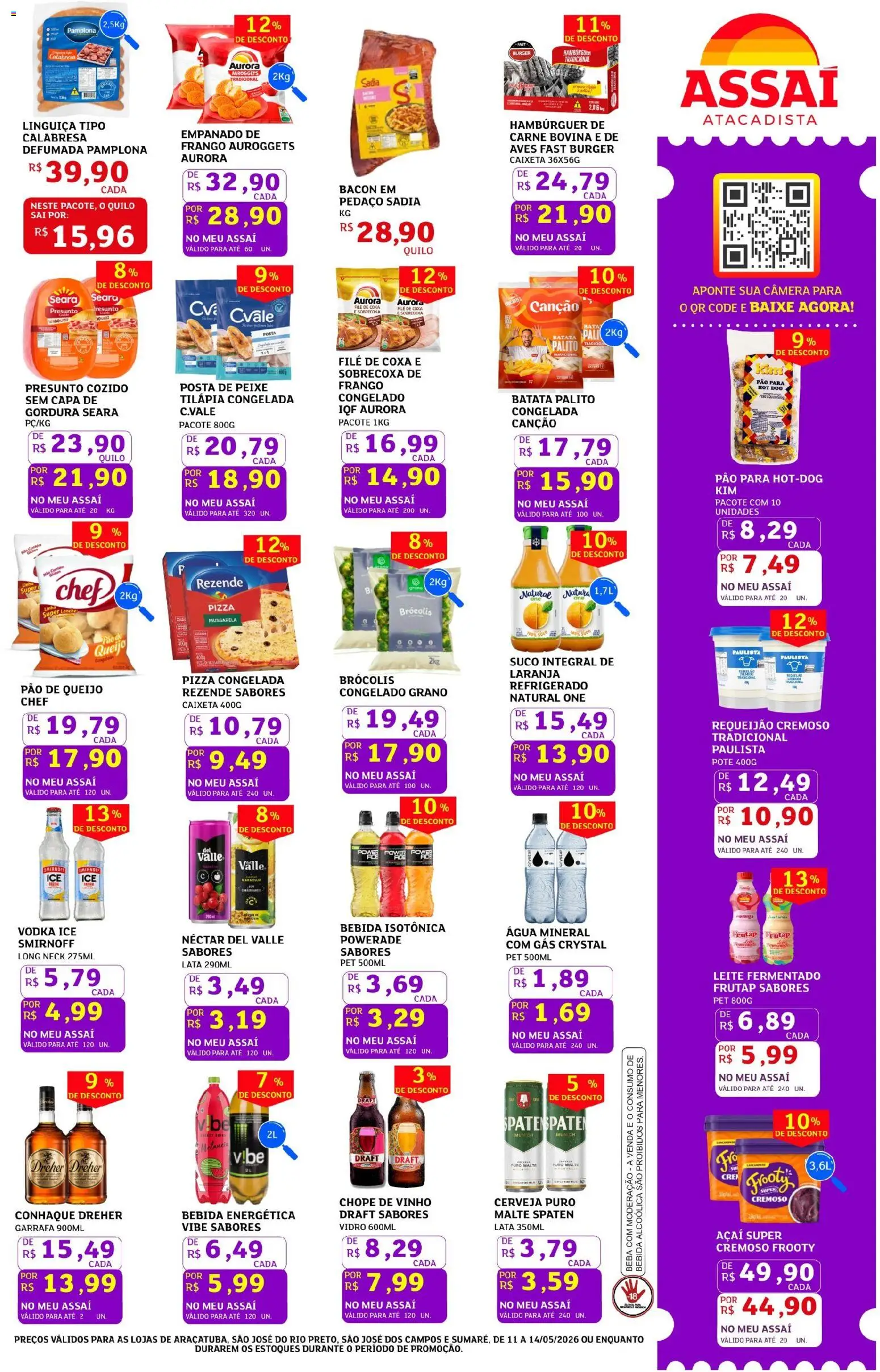 Assaí Atacadista Folheto - válido de 11.05.2026 | Página: 3 | Produtos: Conhaque, Pão, Câmera, Leite fermentado