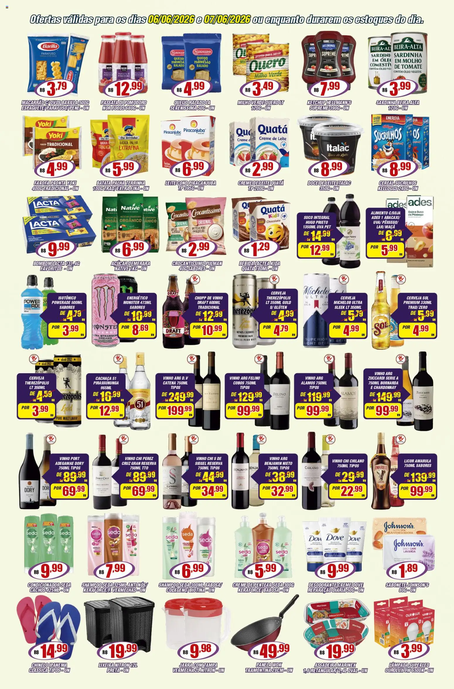 Violeta Supermercados Folheto - válido de 06.06.2026 | Página: 3 | Produtos: Shampoo, Leite, Sucrilhos, Doce de leite