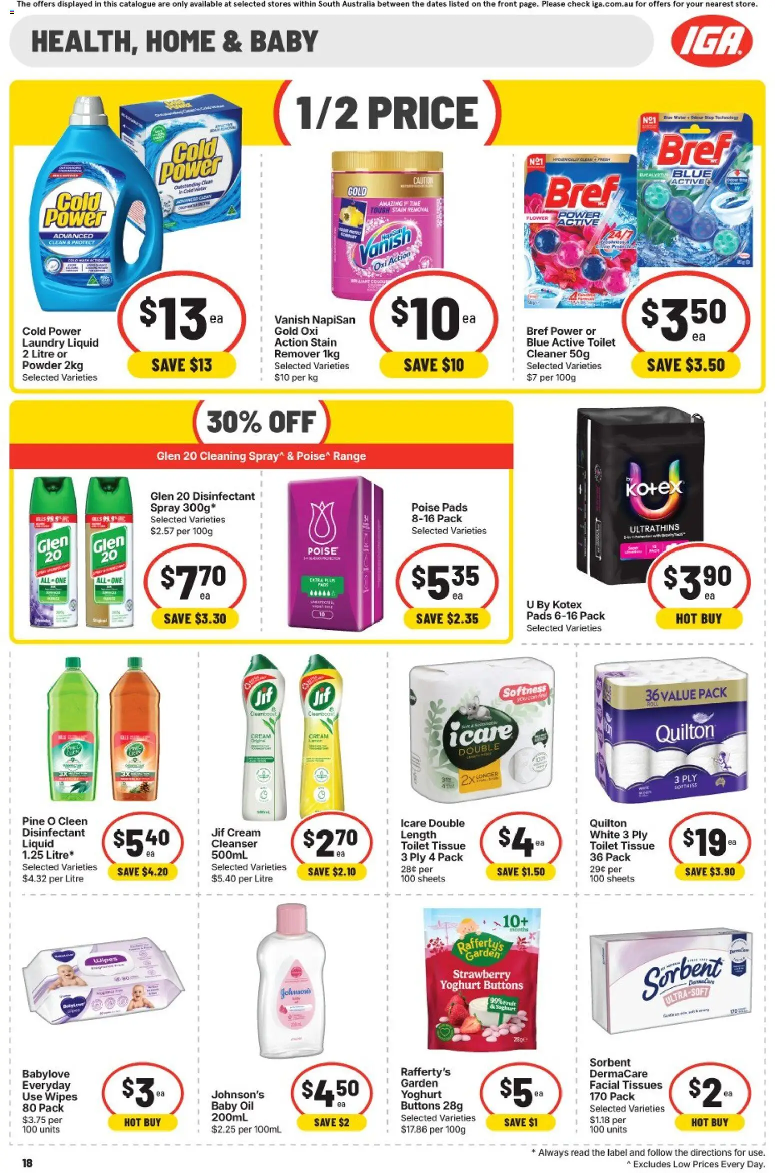 IGA catalogue - valid from 30/09/2026 | Page: 14 | Products: Powder, Cleaner, Yoghurt, Oil