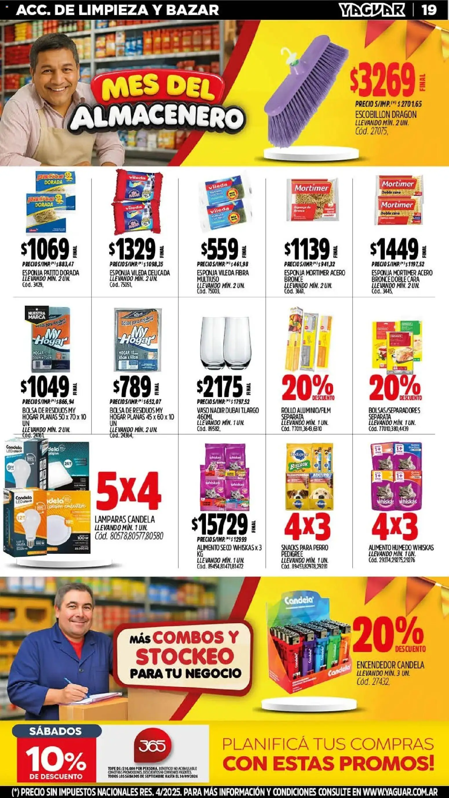 Yaguar - Oferta Semanal Misiones │ válido desde el 21/09/2026 | Página: 19 | Productos: Bolsa, Esponja, Lámparas, Snacks