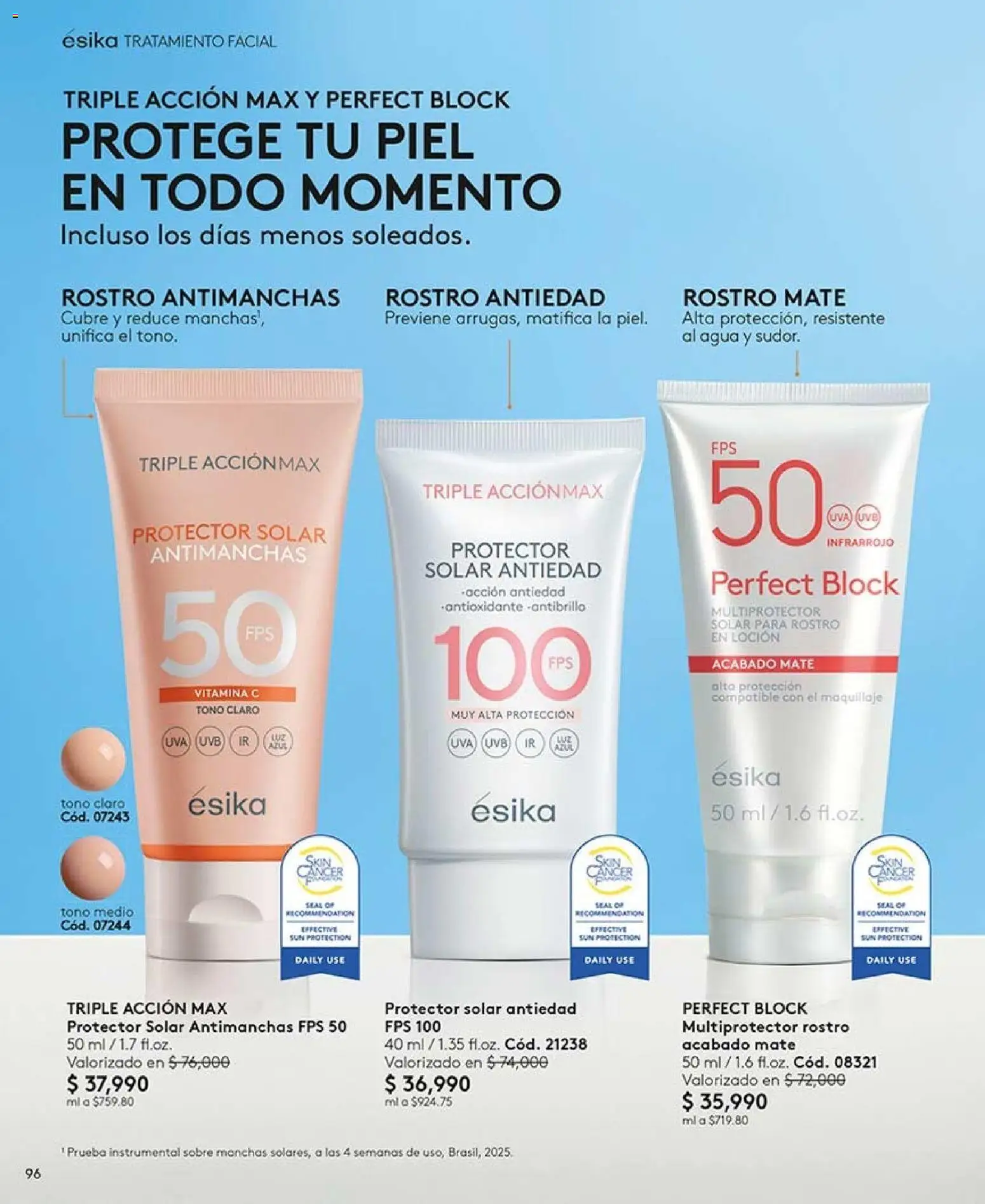 Ésika revista - valida desde el 17/08/2026 | Página: 96 | Productos: Agua, Sobre, Uva, Protector solar