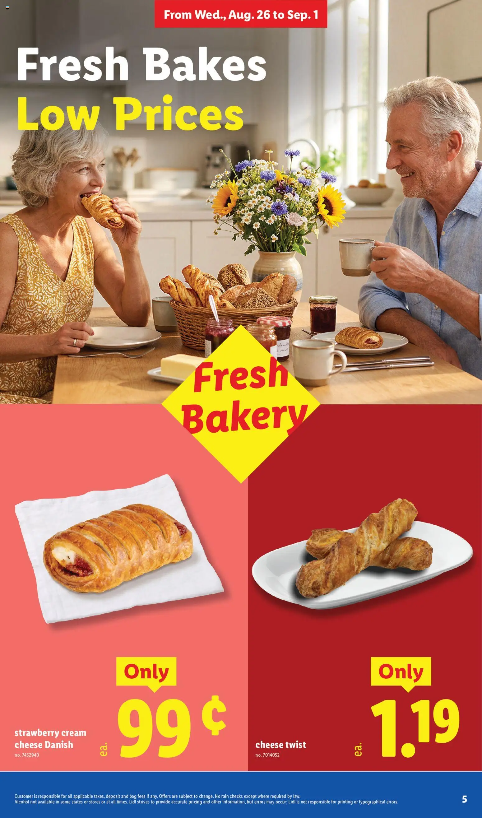 Lidl Weekly Ad - valid from 08/26/2026 | Page: 5 | Products: Bakery, Cream cheese, Alcohol, Bag