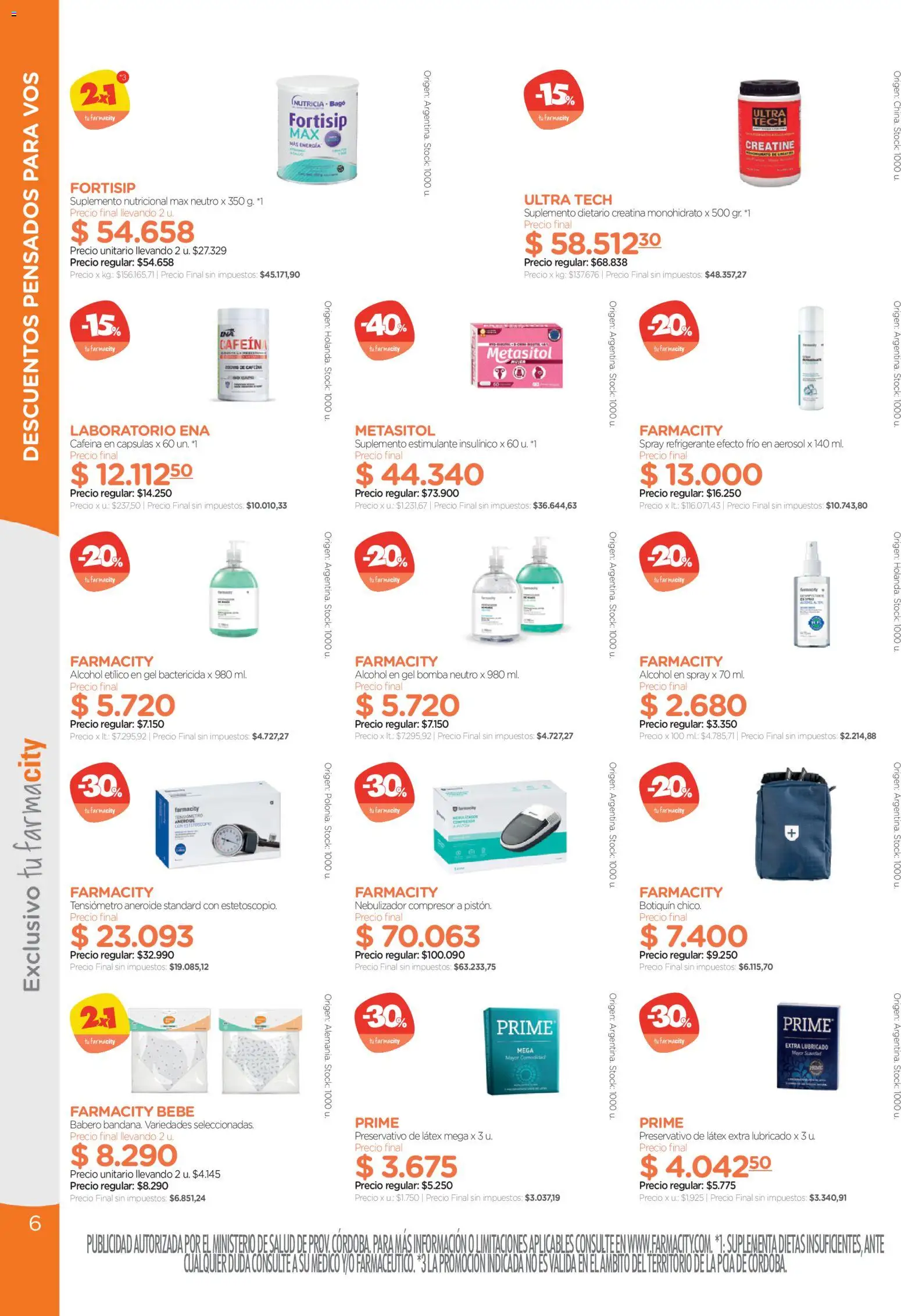Farmacity catálogo │ válido desde el 02.06.2026 | Página: 6 | Productos: Nebulizador, Alcohol en gel, Suplemento dietario, Tensiómetro