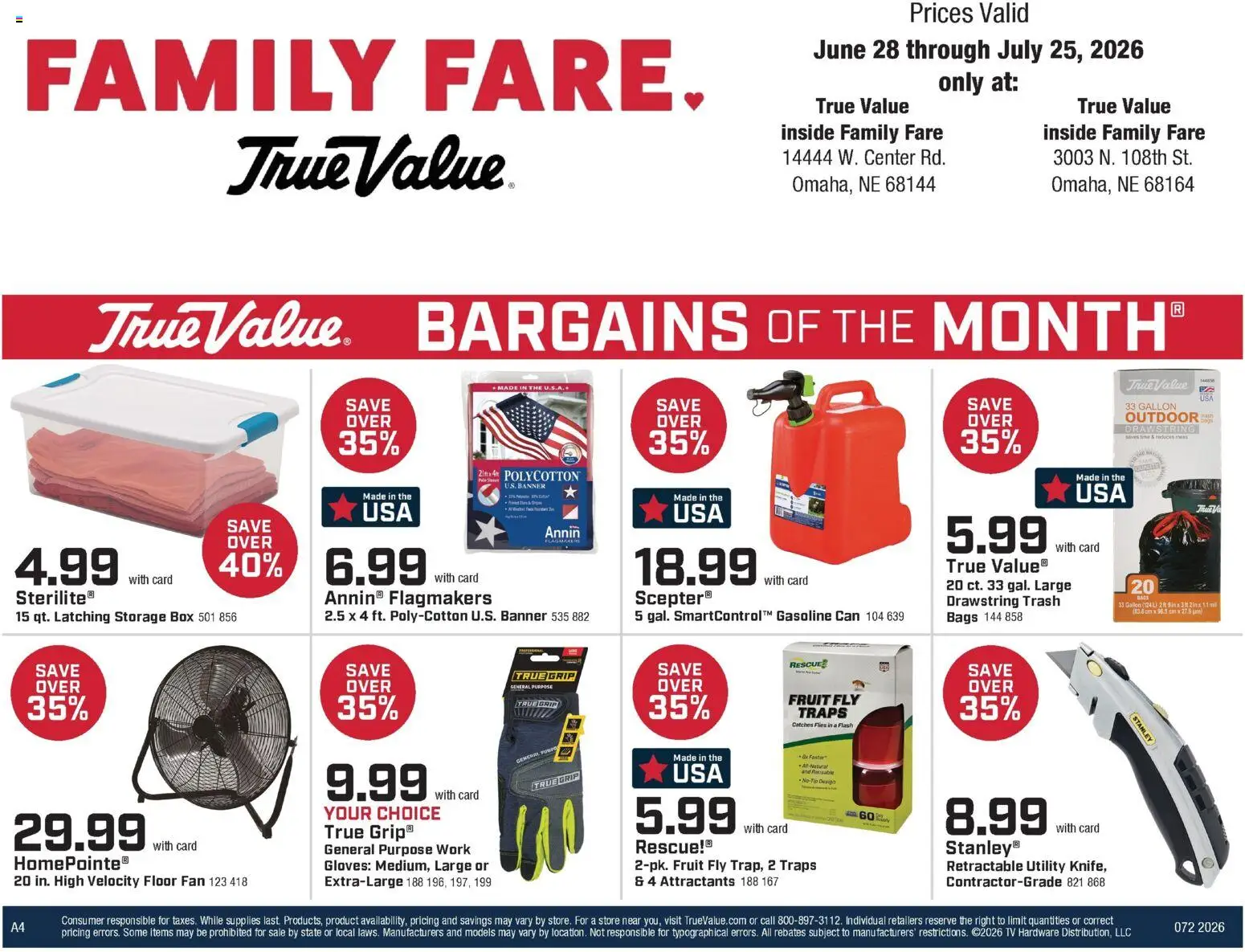 Family Fare Weekly Ad - NE - valid from 06/28/2026 | Page: 16 | Products: Box, Gloves, Tv, Fan