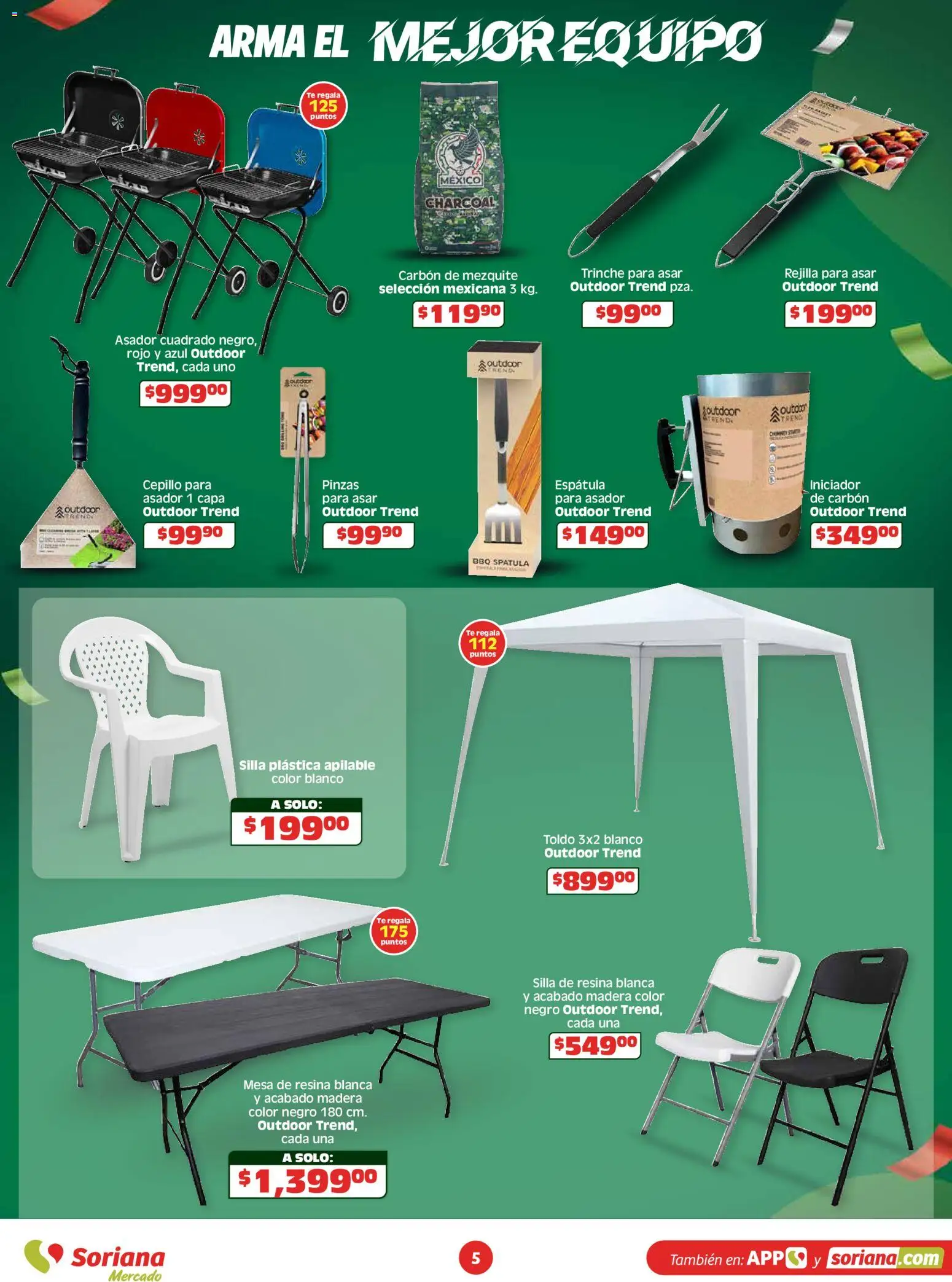 Nuevas ofertas de Soriana válidas en toda la República Mexicana desde el 14.05.2026. ¡Encuentra las mejores ofertas en Soriana En México apoyamos con todo Mercado Nacional! | Página: 5 | Productos: Silla, Rejilla, Mesa, Té