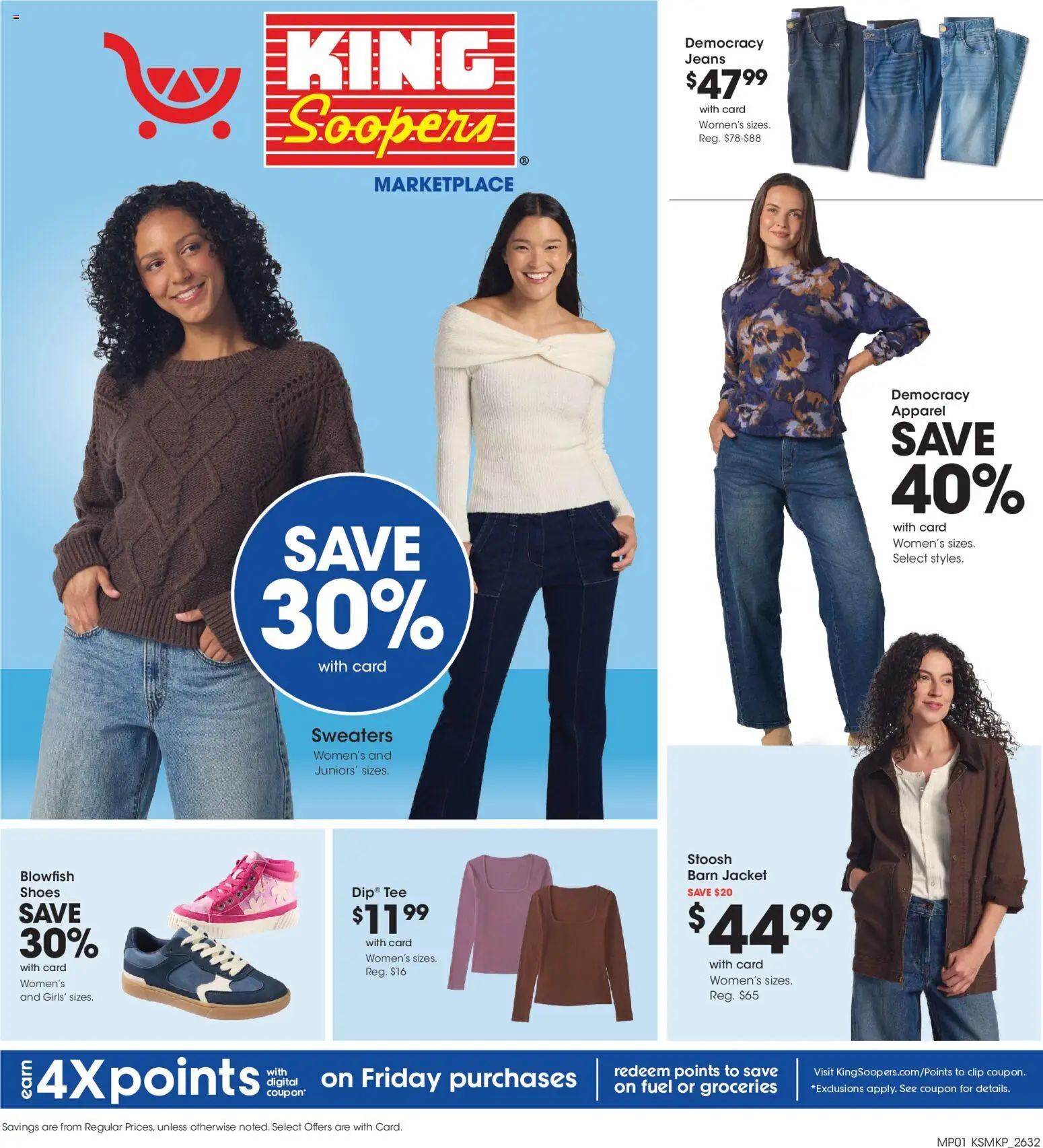 King Soopers Home & Apparel - valid from 09/09/2026 | Page: 1 | Products: Clip, Groceries, Jacket, Jeans