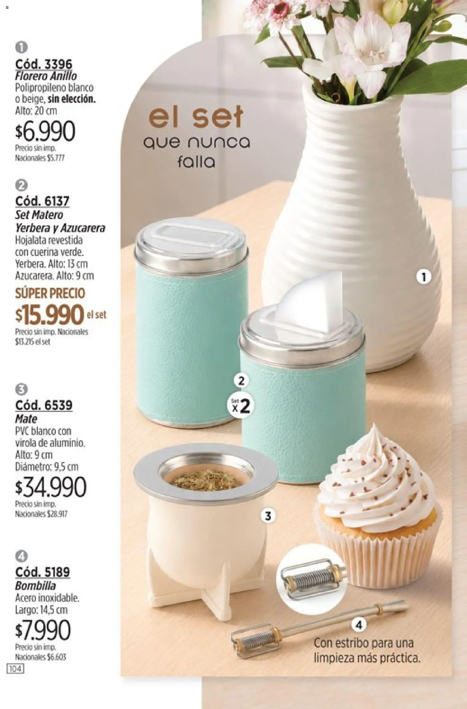 Catálogo Amodil Campaña 12 │ válido desde el 30/06/2026 | Página: 104 | Productos: Mate, Anillo, Yerbera, Florero